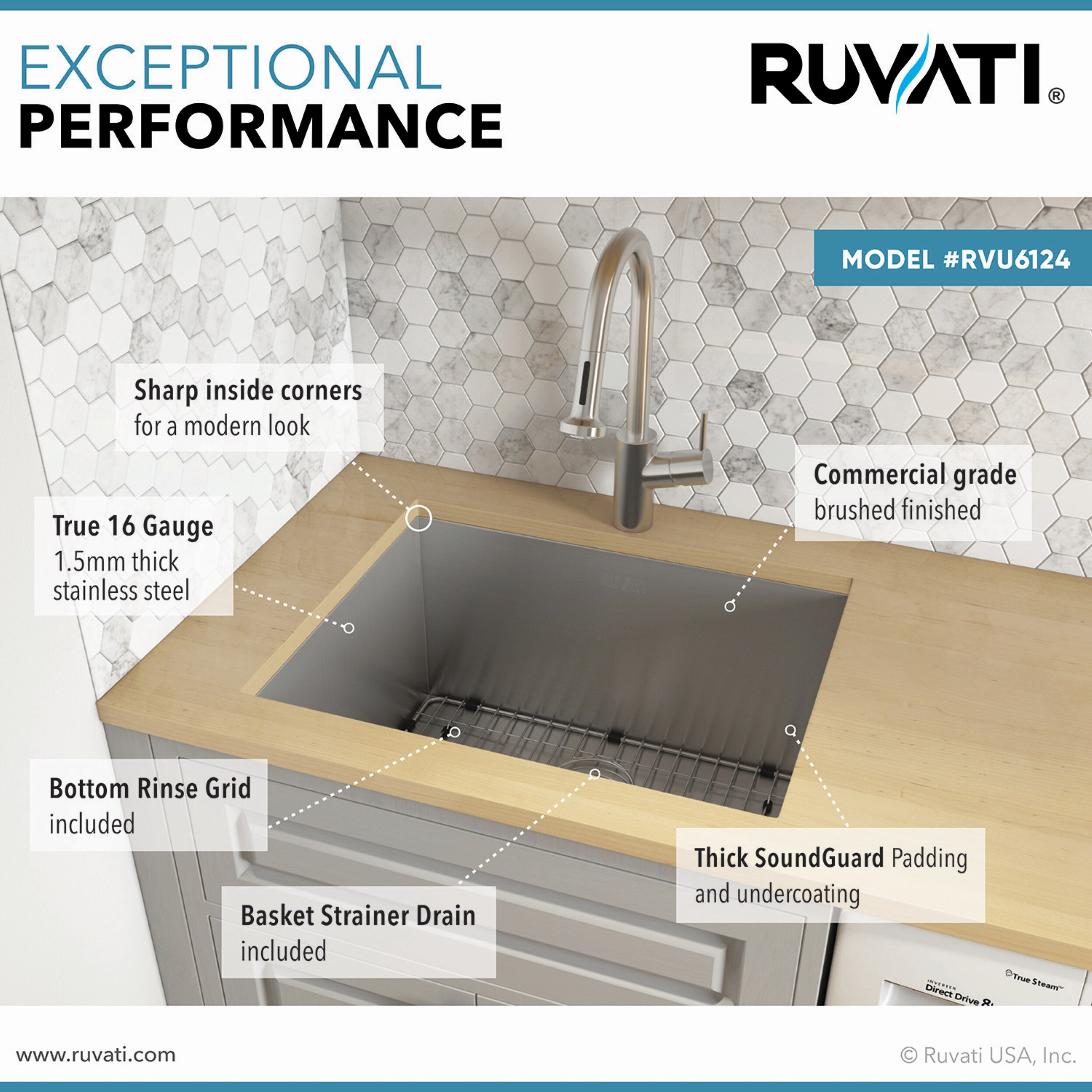 Ruvati RVU6124 Laundry-Tubs-Utility-Sinks - View #6