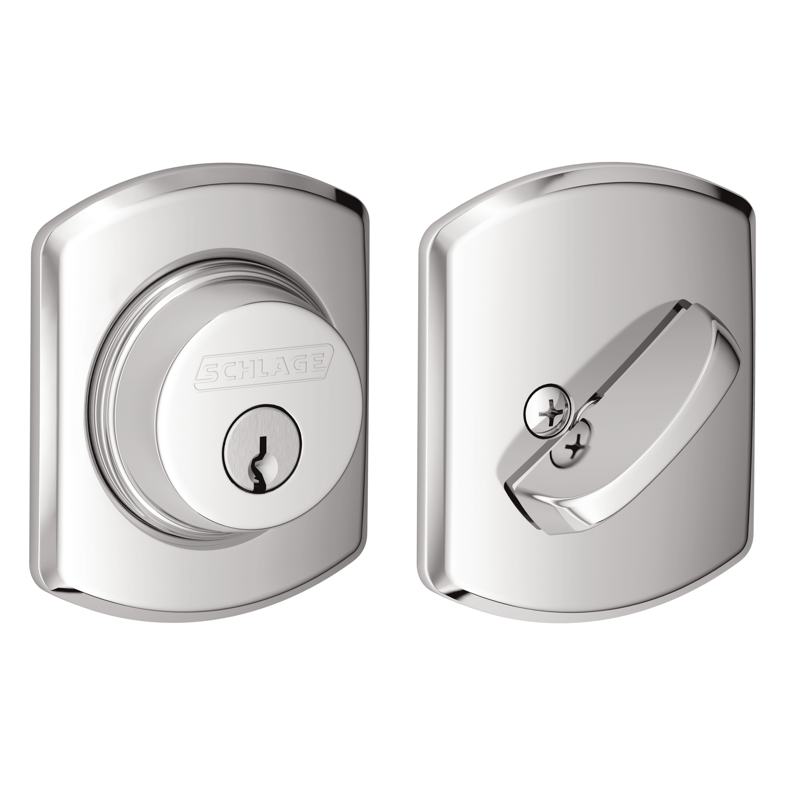 Schlage B60 GRW 625 B60 Greenwich Greenwich Bright Chrome Single Cylinder Deadbolt