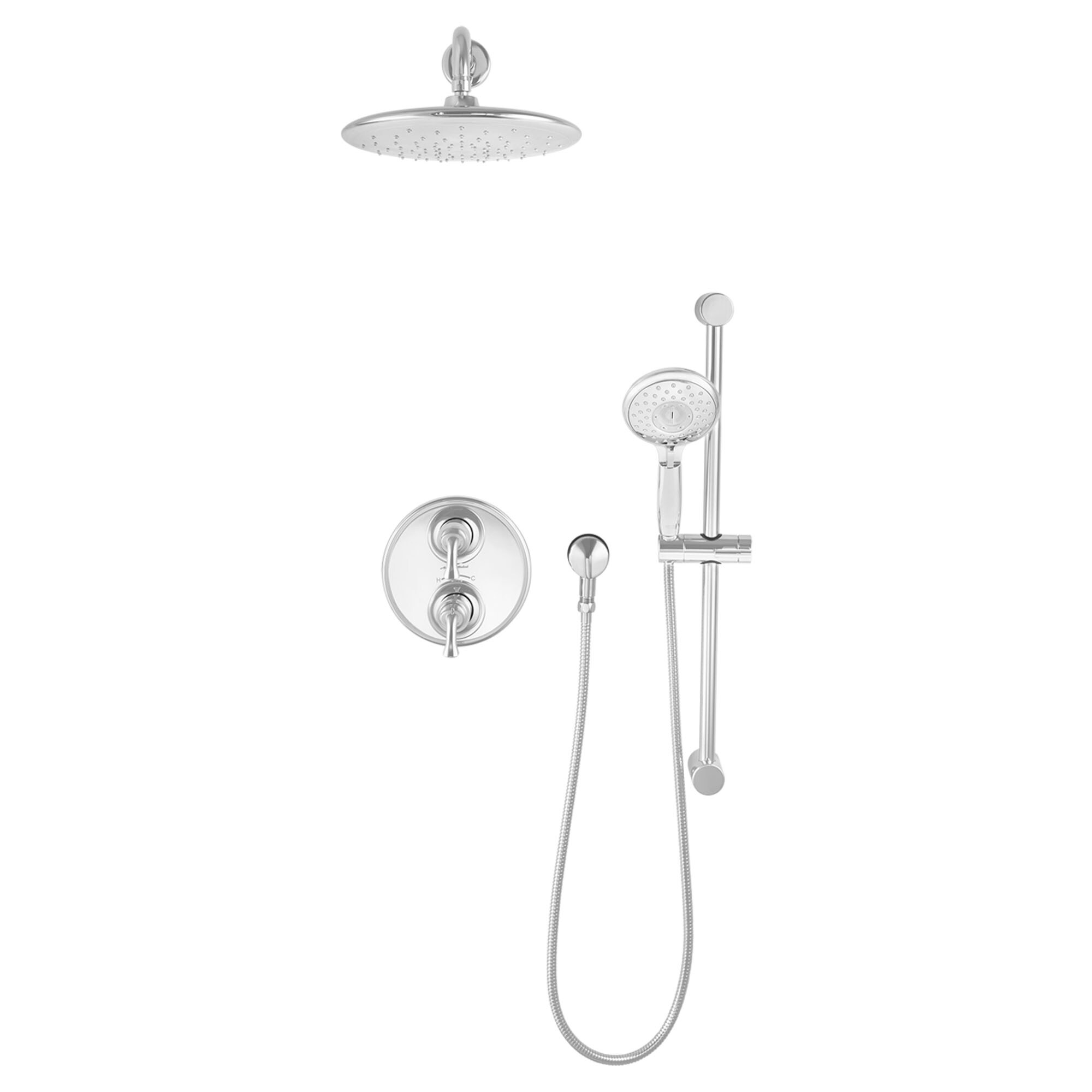 Polished Chrome 11-inch Adjustable Rain Shower Head