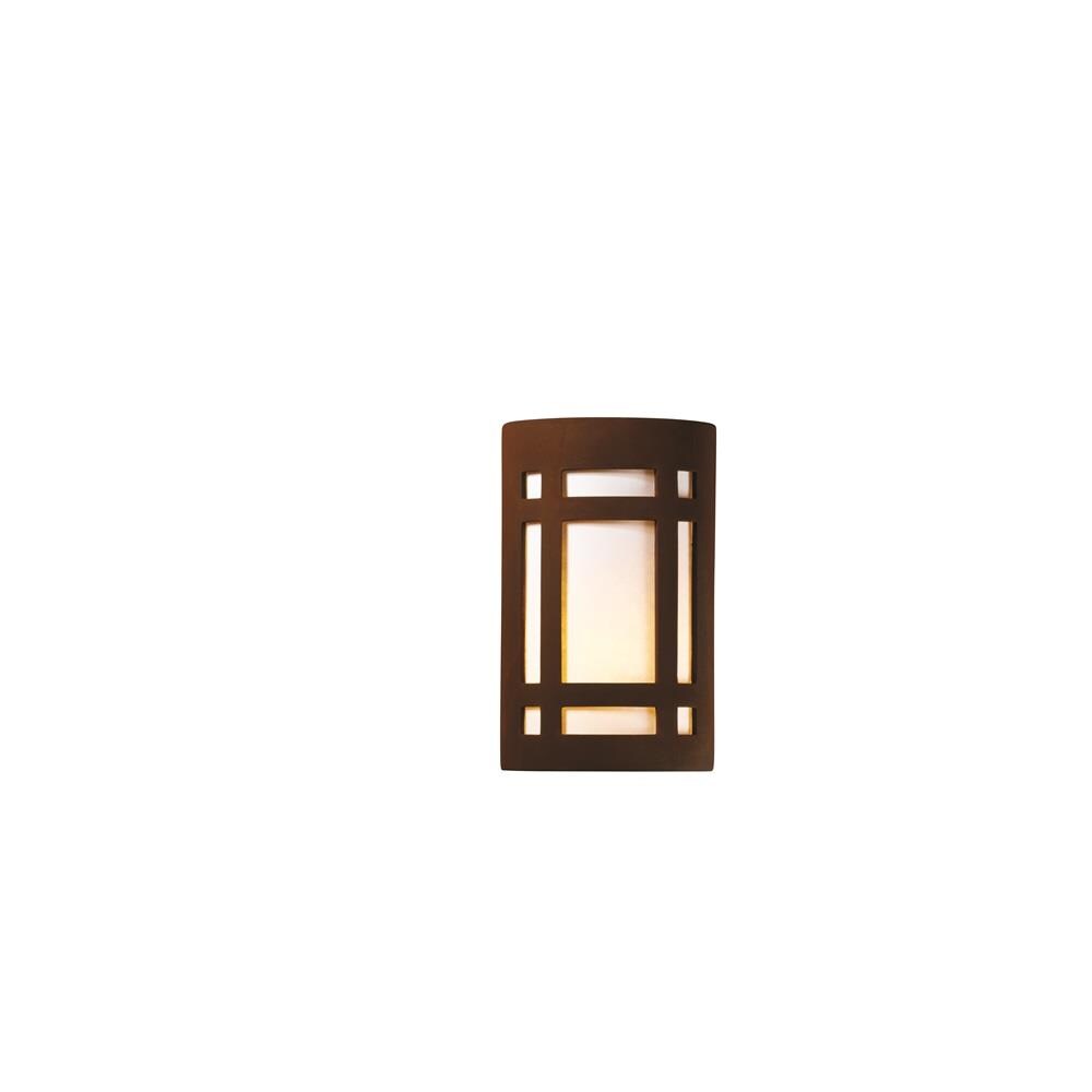 Justice Design Group CER-7485-RRST Ambiance 5.75-in W 1 -Light Brown Transitional Wall Sconce