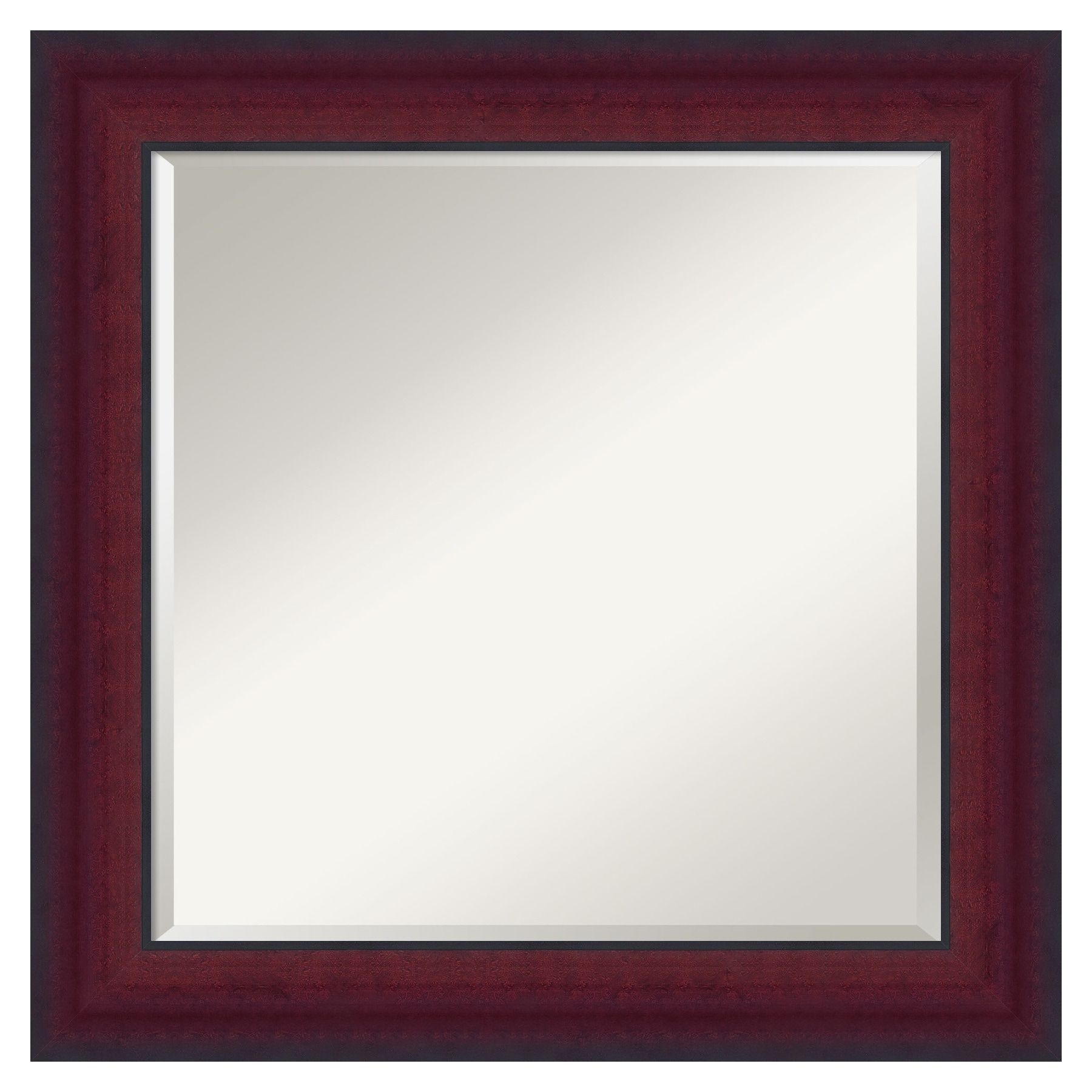 Canterbury Cherry 25" Square Wood Framed Wall Mirror