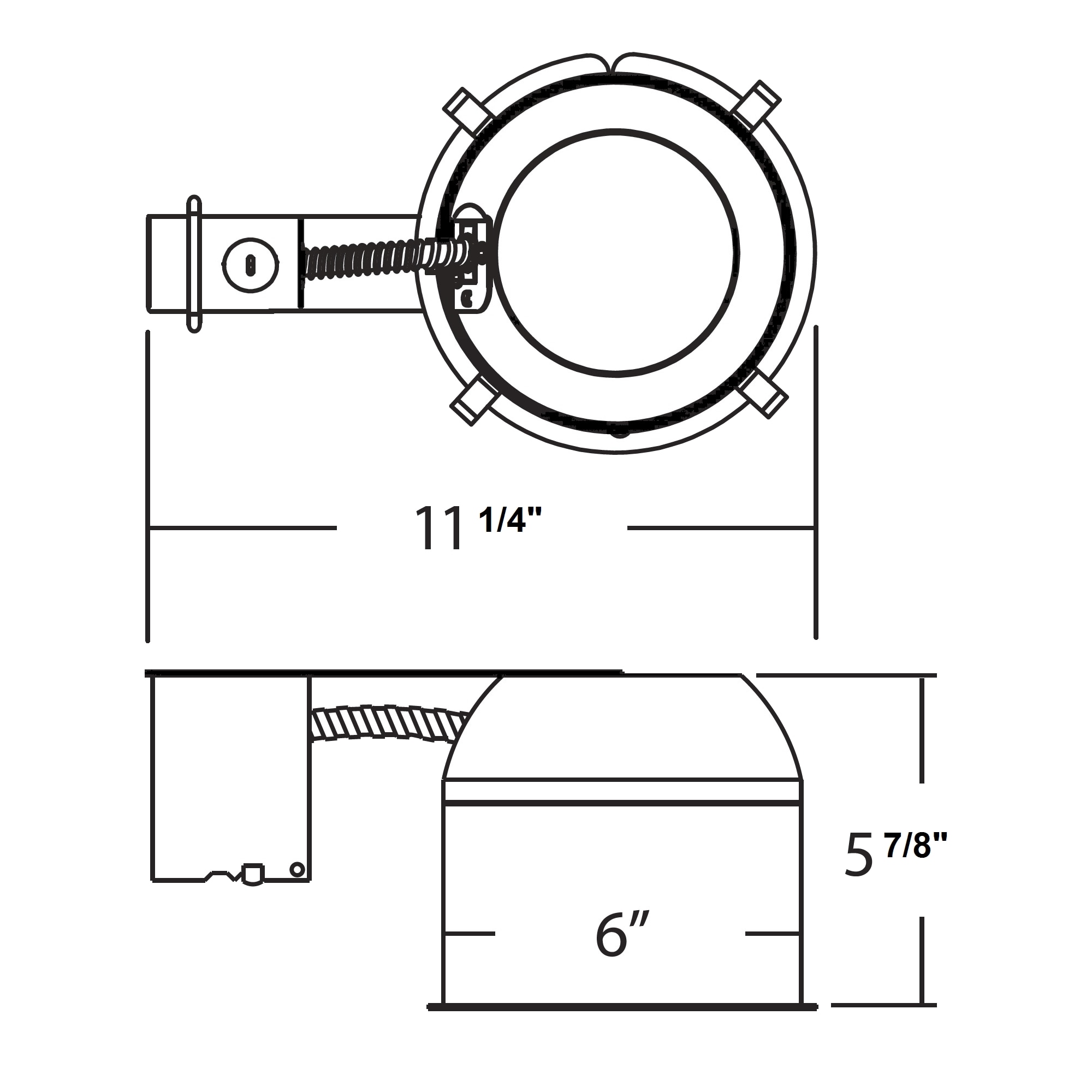 Aluminum 4'' Remodel LED Ceiling Light Housing
