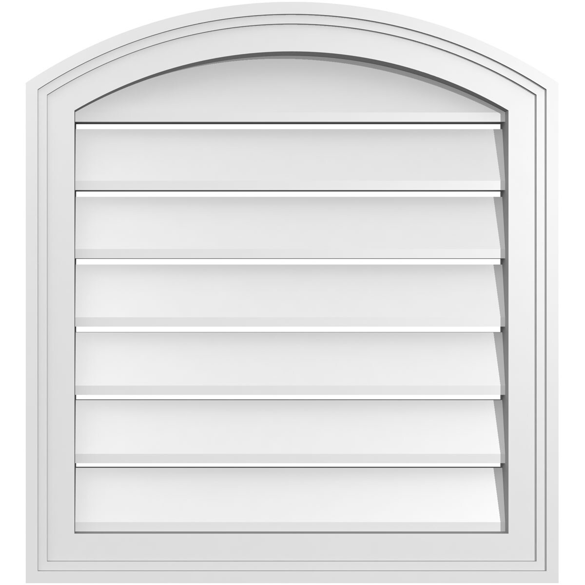 Ekena Millwork GVPAR22X2402SF 22-Inches x 24-Inches Off-white Round top PVC Gable Louver Vent