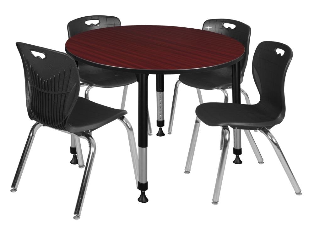 Regency TB48RNDMHAPBK40BK Classroom Tables Brown 4-Person Training Table (48-in W x 34-in H)
