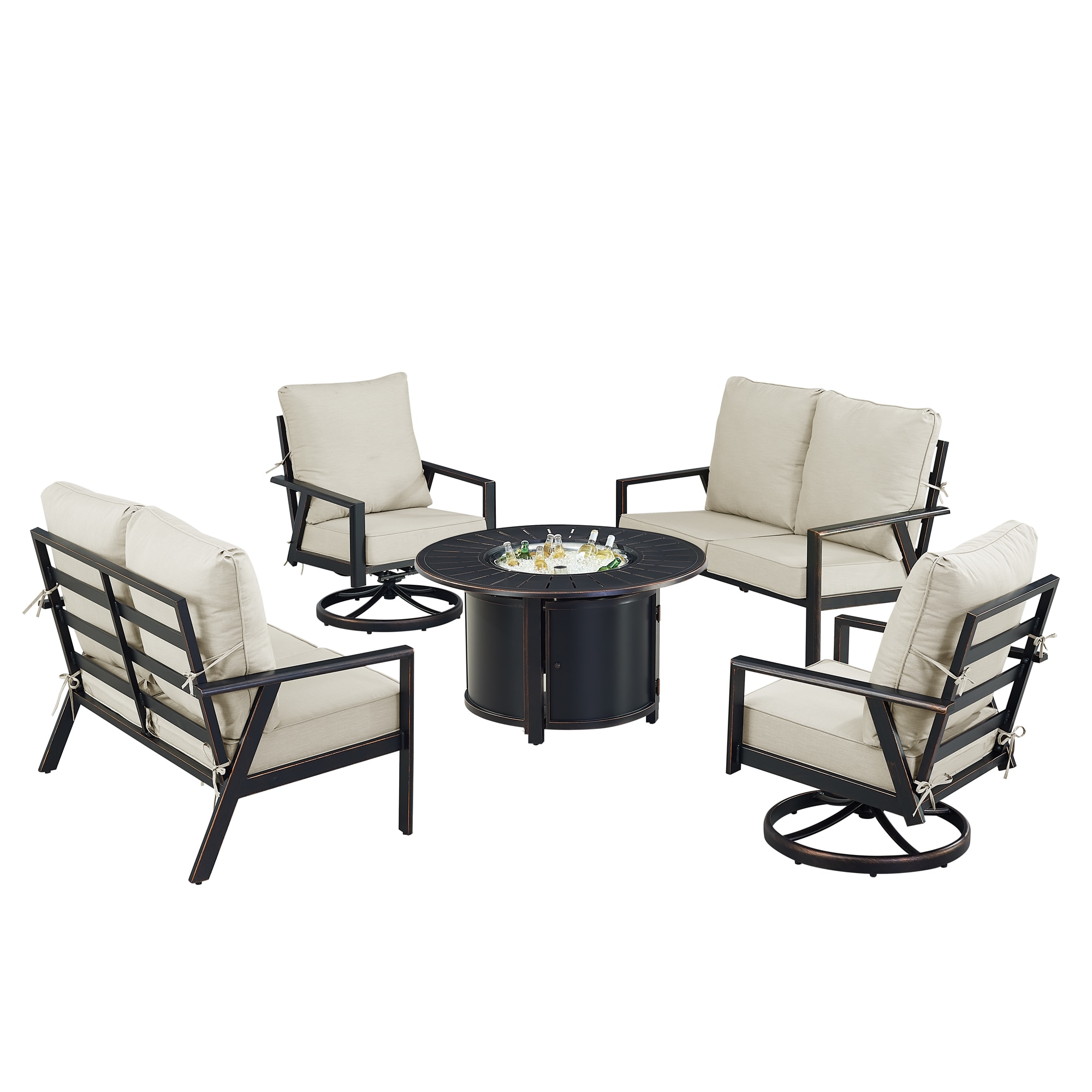 Oakland Living LUX2LS2CHNOBULGCUIBA Patio-Conversation-Sets - View #4