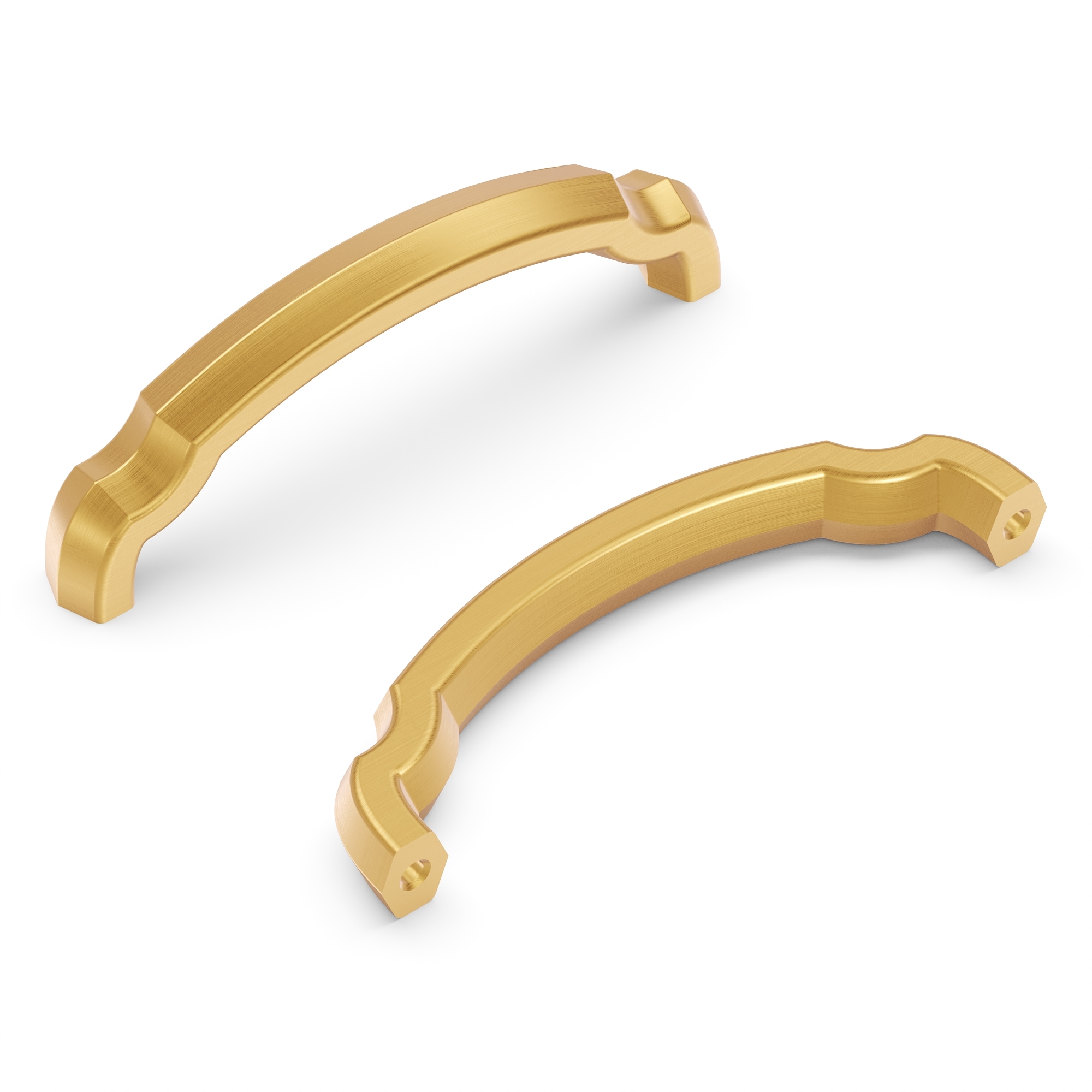 Hickory Hardware H077863BGB-10B Veranda 3-3/4-in , 96mm Center to Center Brushed Golden Brass Arch Handle 10 -Pack
