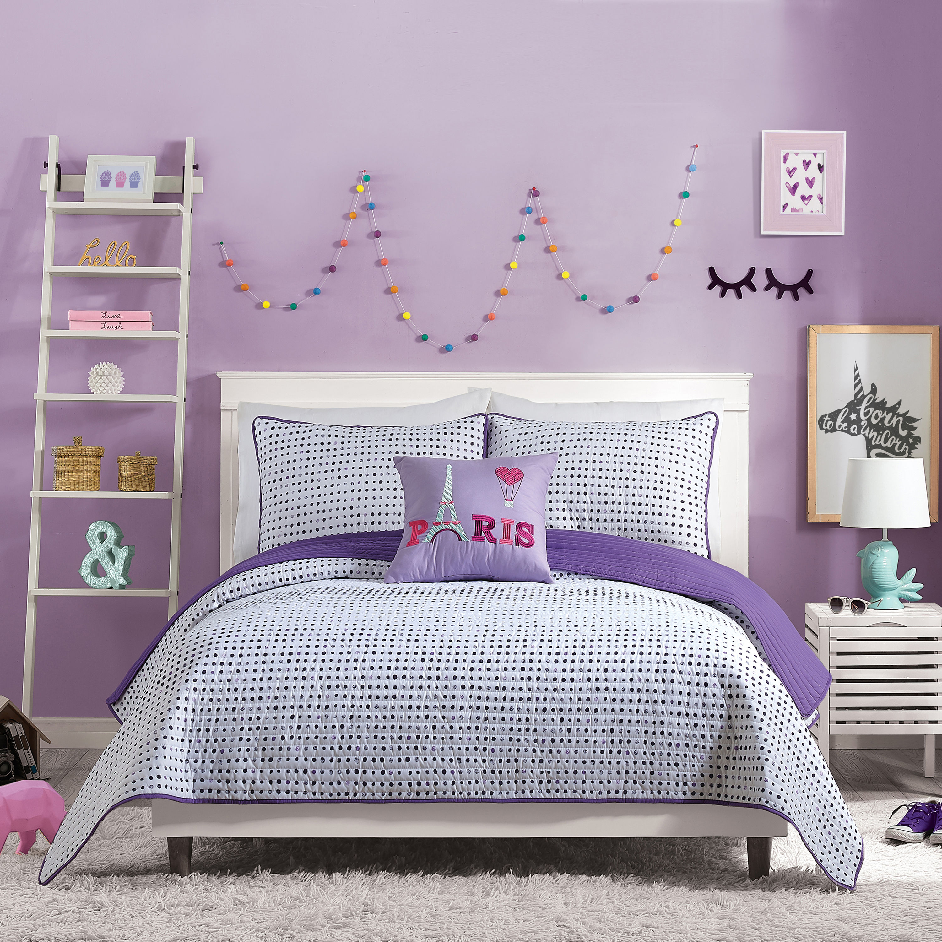 Urban Playground Joceline 3 Piece Purple Fullqueen Quilt Set In The