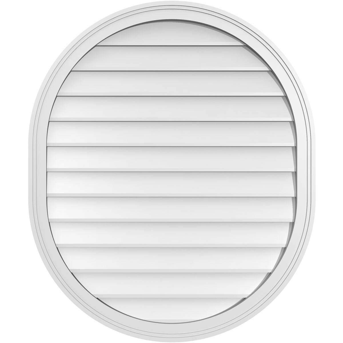 Ekena Millwork GVPVR32X3802SN 32-Inches x 38-Inches Off-white Oval PVC Gable Louver Vent