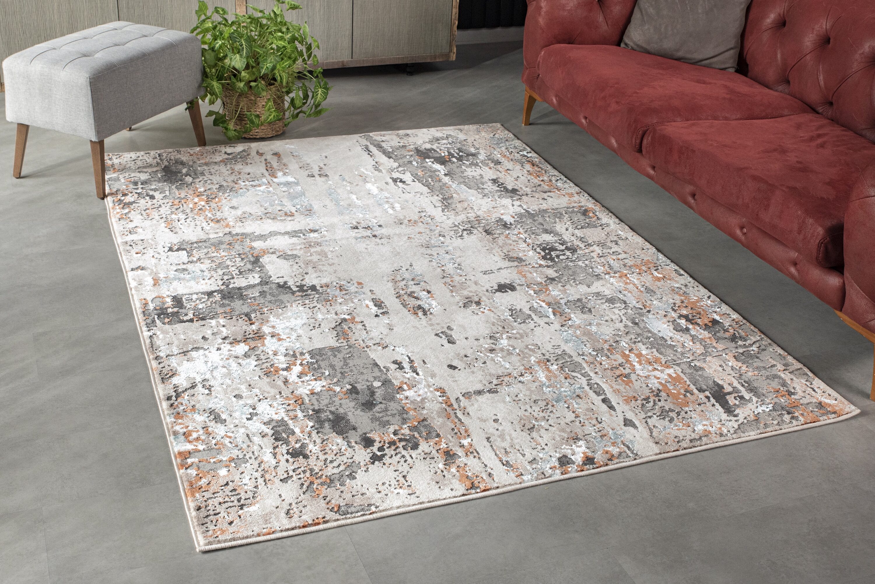 MDA Rugs EC03811 Elpida 8 x 11 (ft) Polypropylene Dark Beige Rectangular Indoor Abstract Area rug