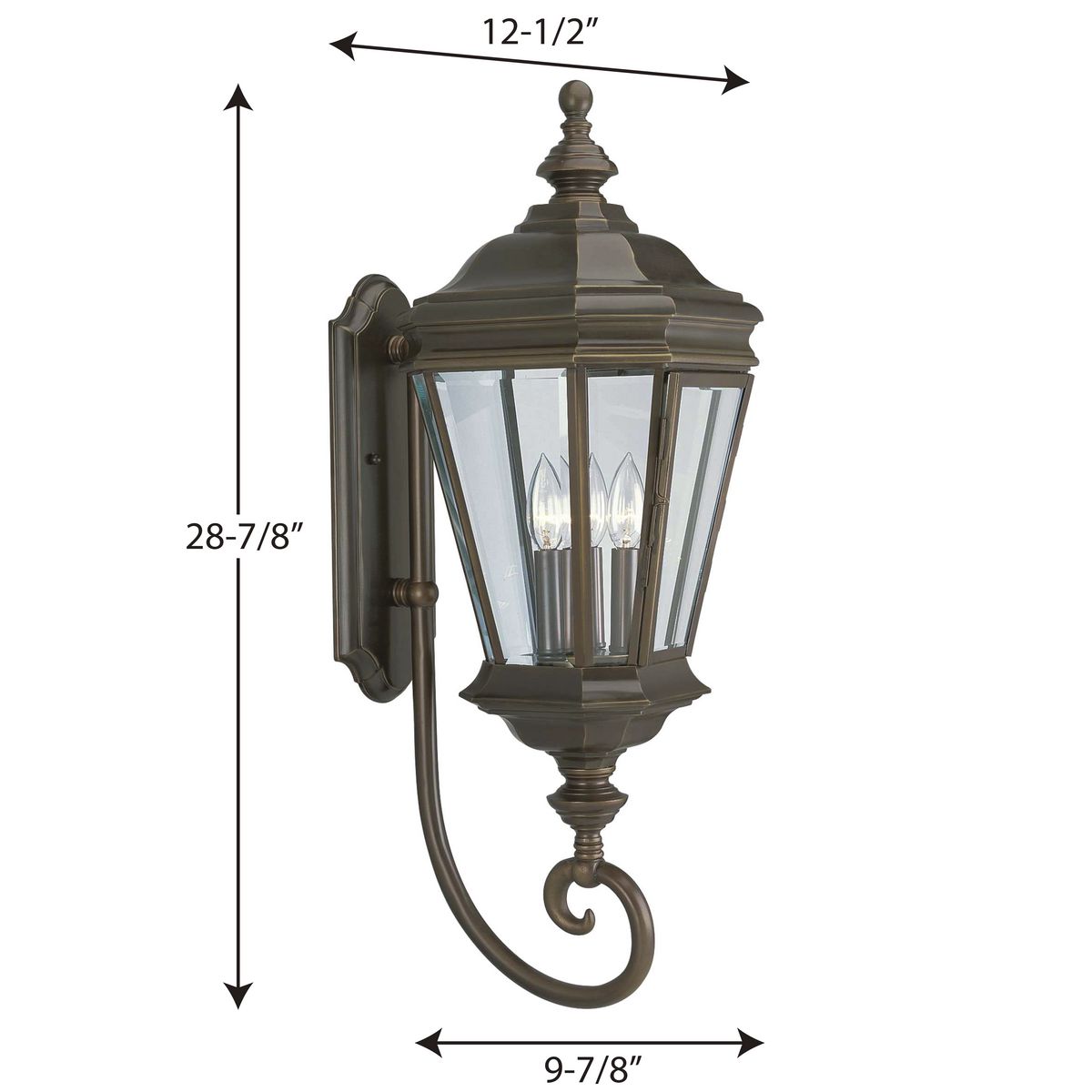 Crawford Oil Rubbed Bronze 3-Light Outdoor Wall Lantern