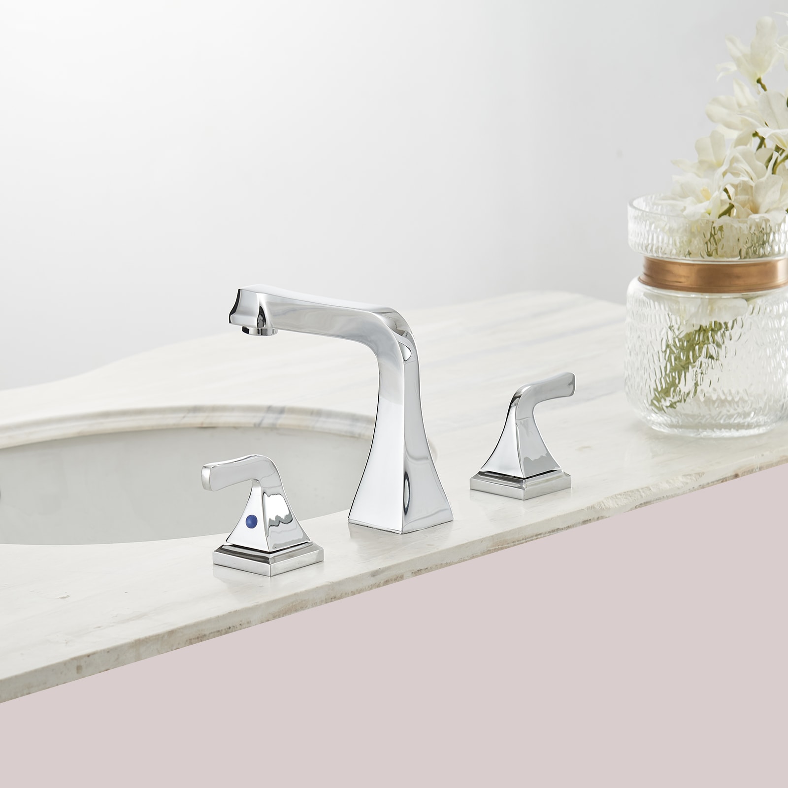 Polished Chrome Widespread 2-Handle Bathroom Sink Faucet