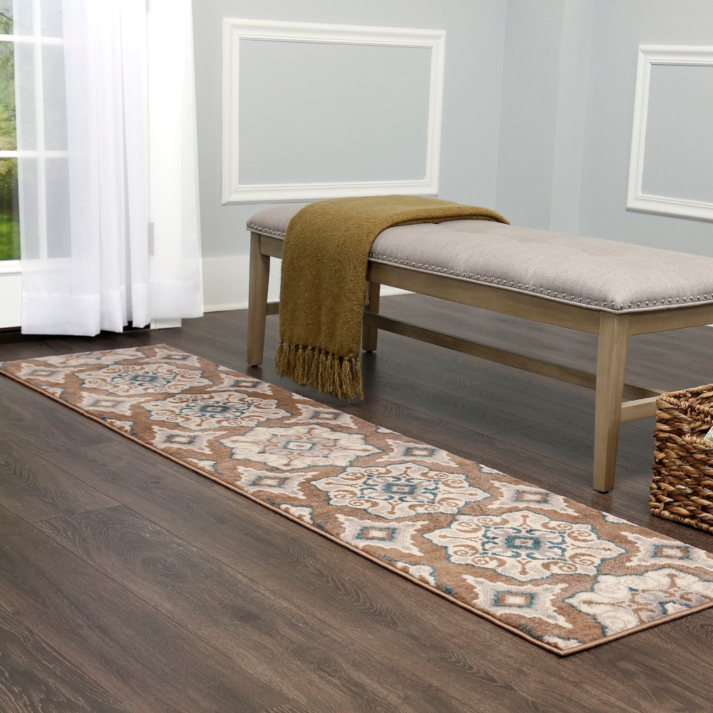 Home Dynamix 4-HD5145-289 Tremont Salem 2 x 7 (ft) Loomed Polypropylene Taupe Rectangular Indoor Medallion Bohemian/Eclectic Area rug