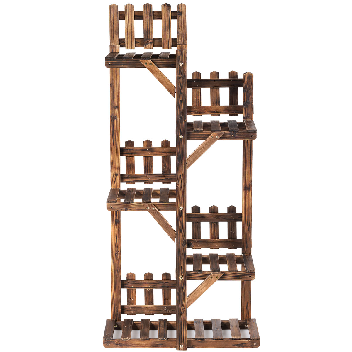 Costway GT3435 51.5-Inches H x 10-Inches W Brown Indoor/Outdoor Rectangular Wood Plant Stand