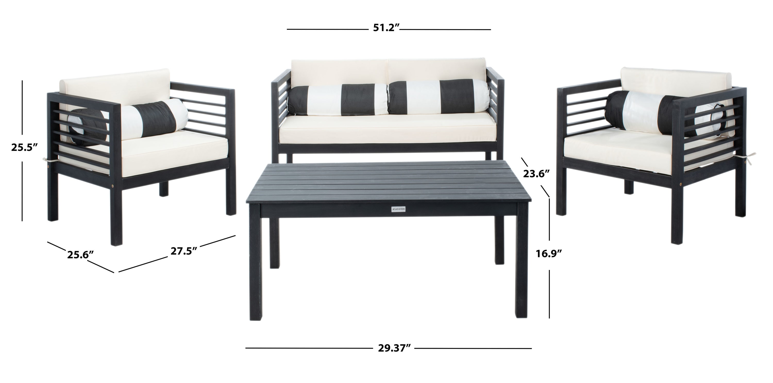 Safavieh PAT7033G Patio-Conversation-Sets - View #5