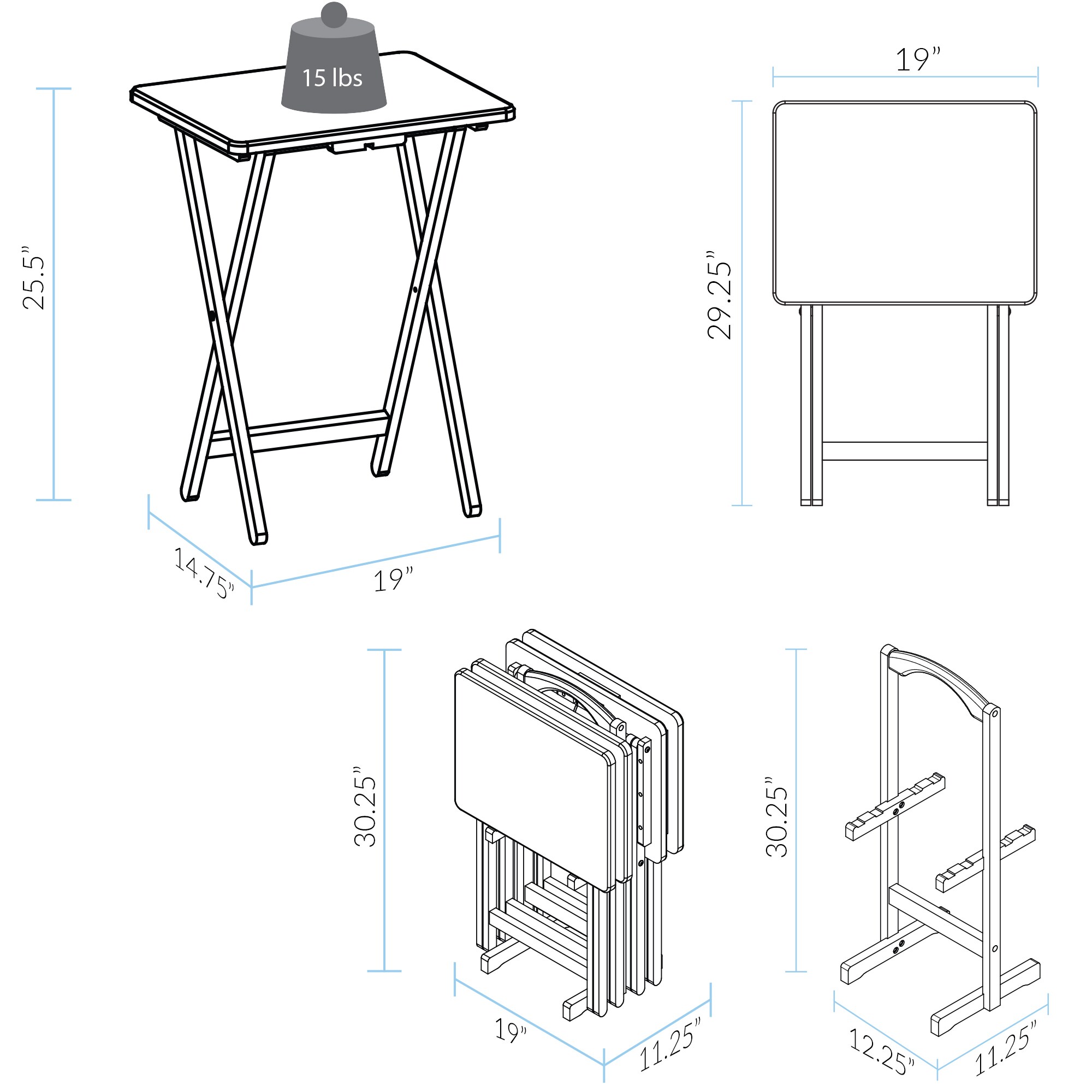 Casual Home 660-44 Folding-Tables - View #6