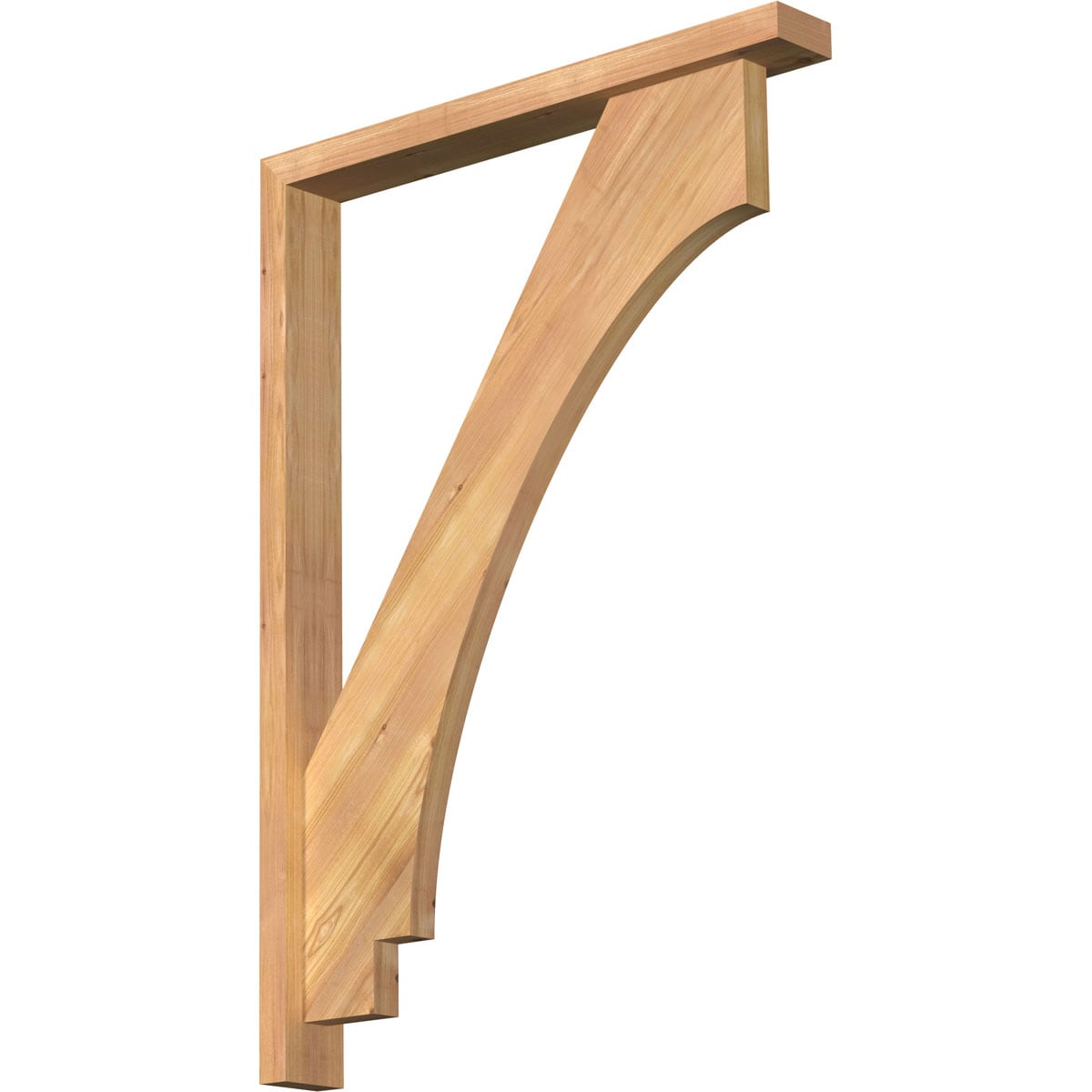 Ekena Millwork 1462731 Imperial Block Smooth Bracket with Offset Brace 3-1/2-in x 28-in x 40-in Western red cedar Brown Wood Standard bracket