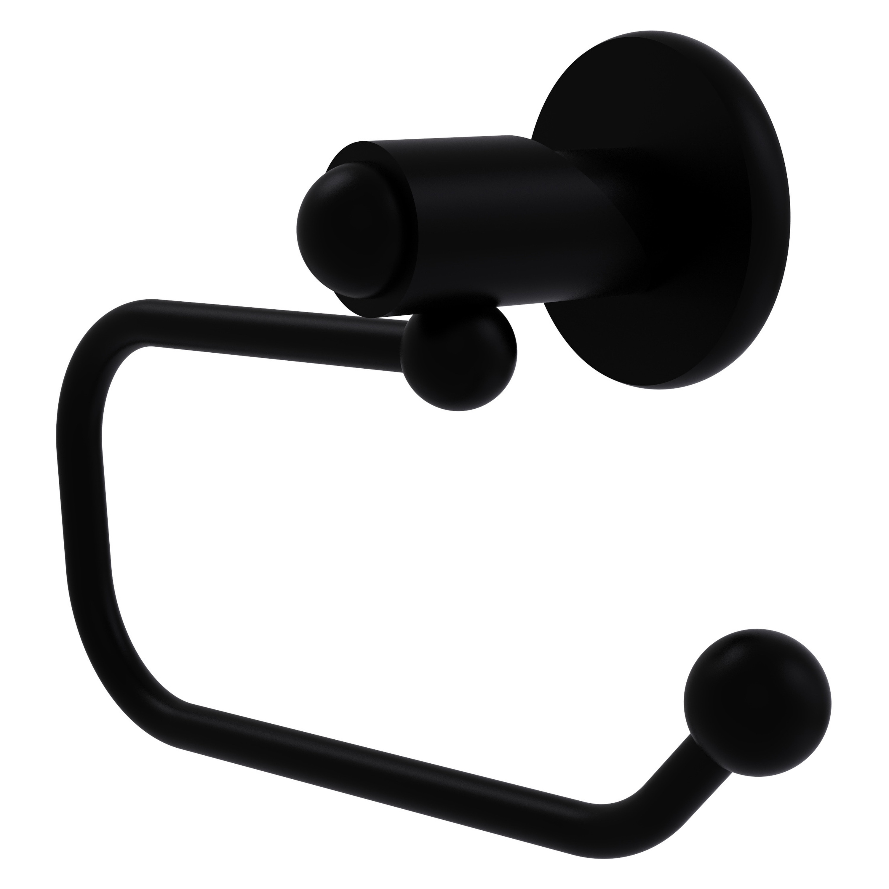 Allied Brass SH-24E-BKM Soho Matte Black Wall mount Single post Toilet Paper Holder 1 -Rolls with Storage