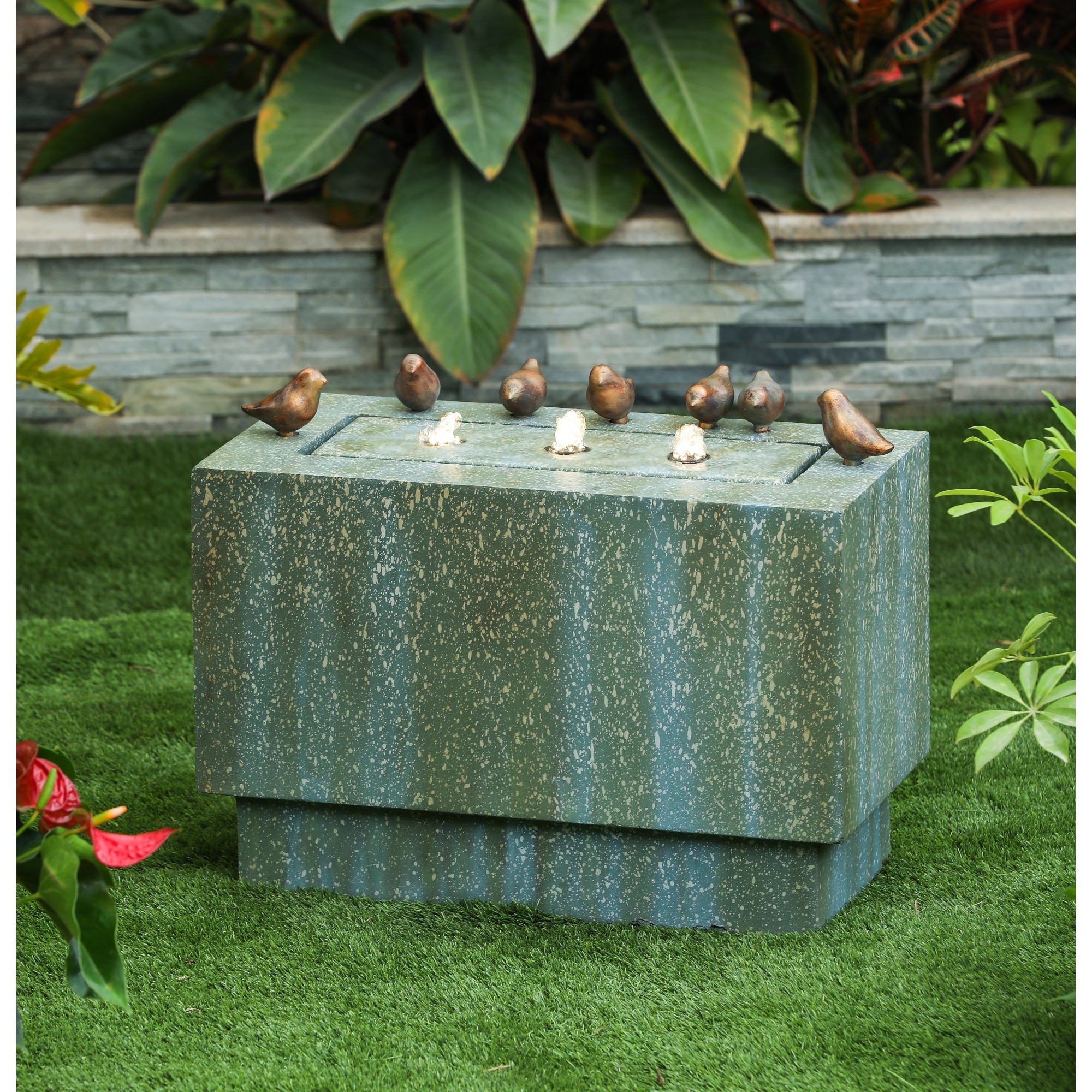 Luxen Home 18-in H Resin Fountain Statue Outdoor Fountain Pump Included ...