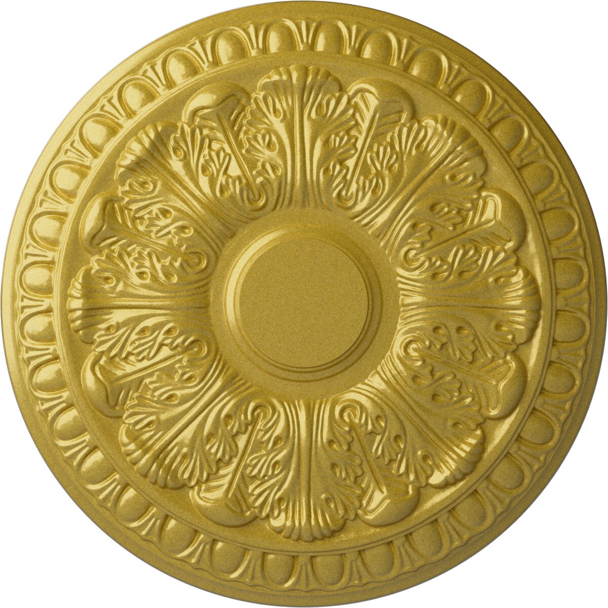 Ekena Millwork CM15CNRGS Colton 15.75-in W x 15.75-in L Painted Rich Gold Polyurethane Whole Ceiling Medallion