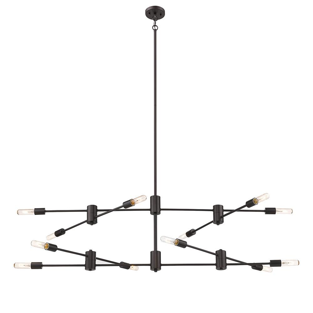 EGLO 203489A Willsboro 12-Light Bronze Transitional Linear Large Hanging Pendant Light