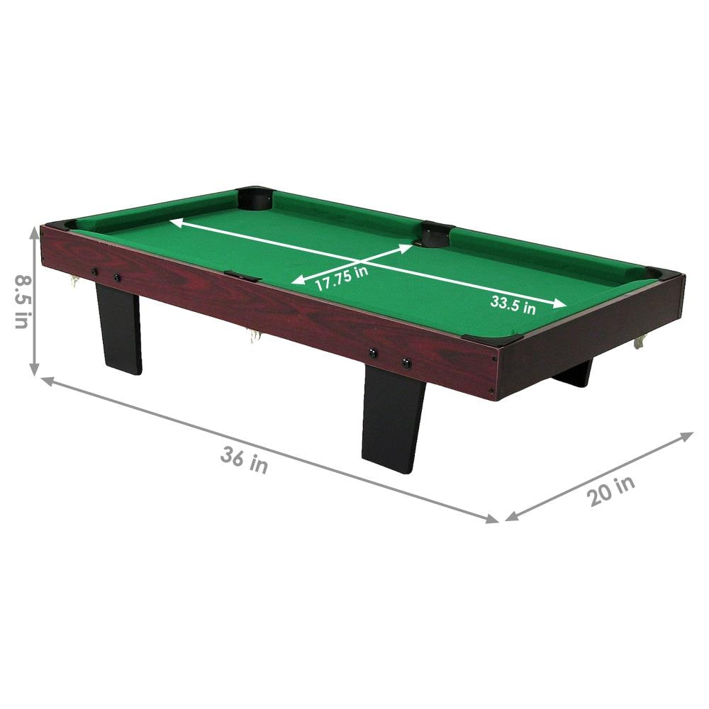 Sunnydaze Decor 36-in Indoor Mini Tabletop Pool Table Set with 1 ...