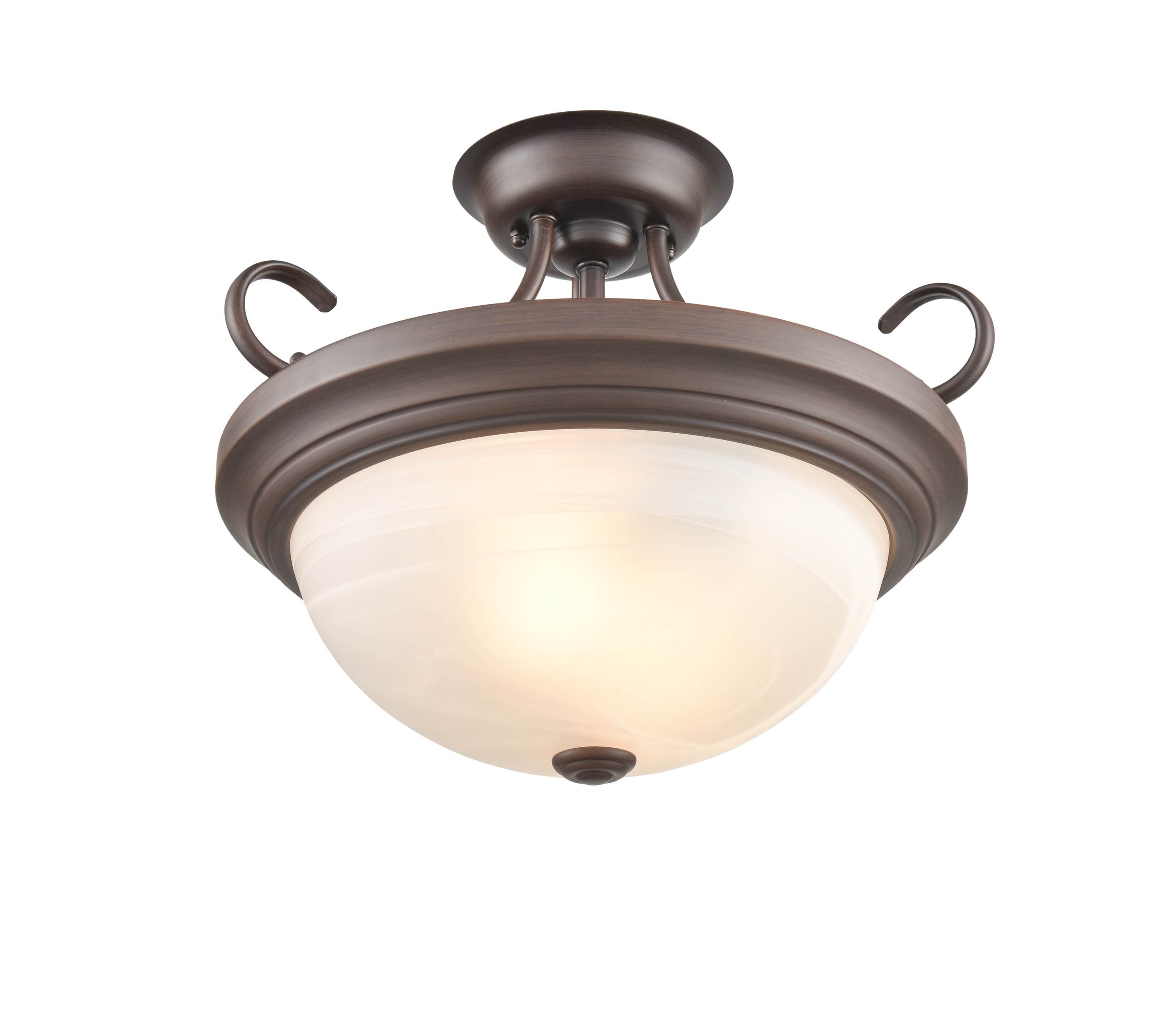 Millennium Lighting Flushmount 2-Light 14-in Rubbed Bronze Semi-Flush ...