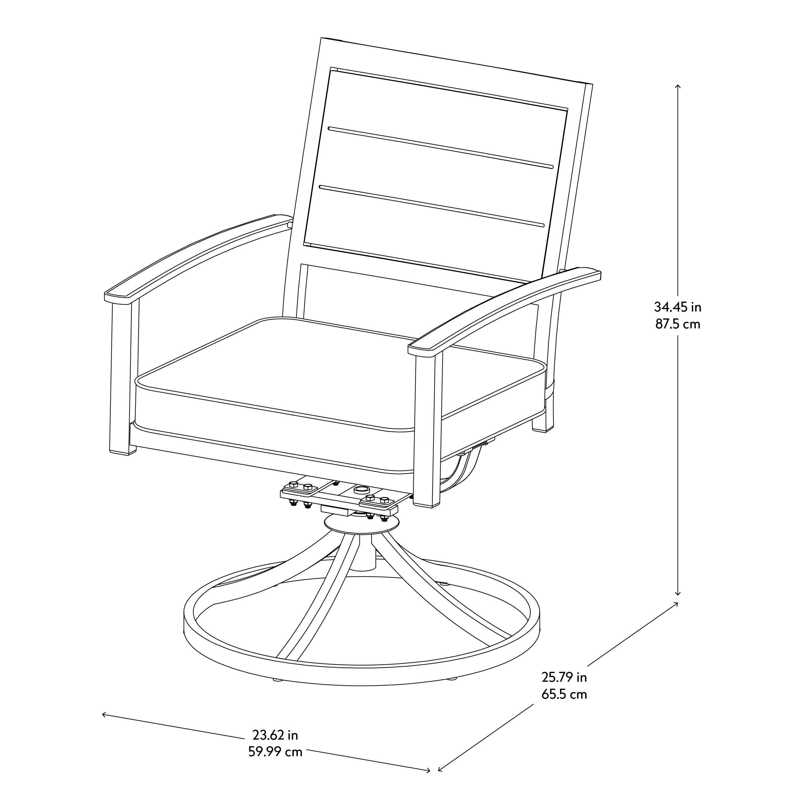 Style Selections Skybrook Set Of 2 Black Steel Frame Swivel Dining Chair With Off White 