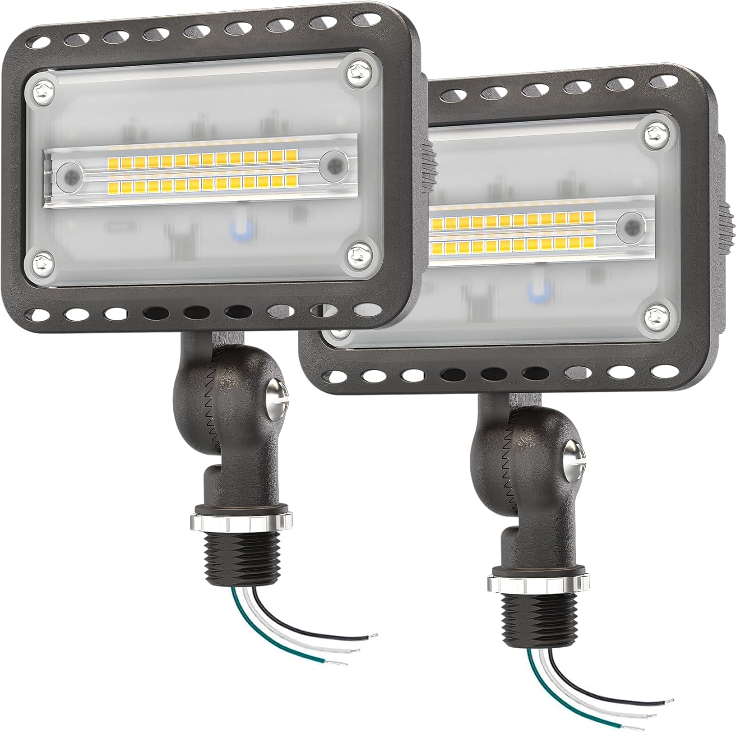 Cinoton  20W LED Flood Lights Outdoor-IP65 Waterproof Exterior Security Wall Lights with 2800LM 120V Outside Aluminum Lighting Fixture for Patio Porch Barn Garage 5000K 2 Pack