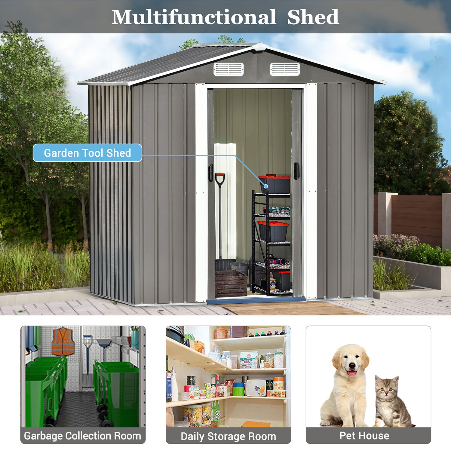 SINOFURN SYA010305WD Metal-Storage-Buildings-Sheds - View #17