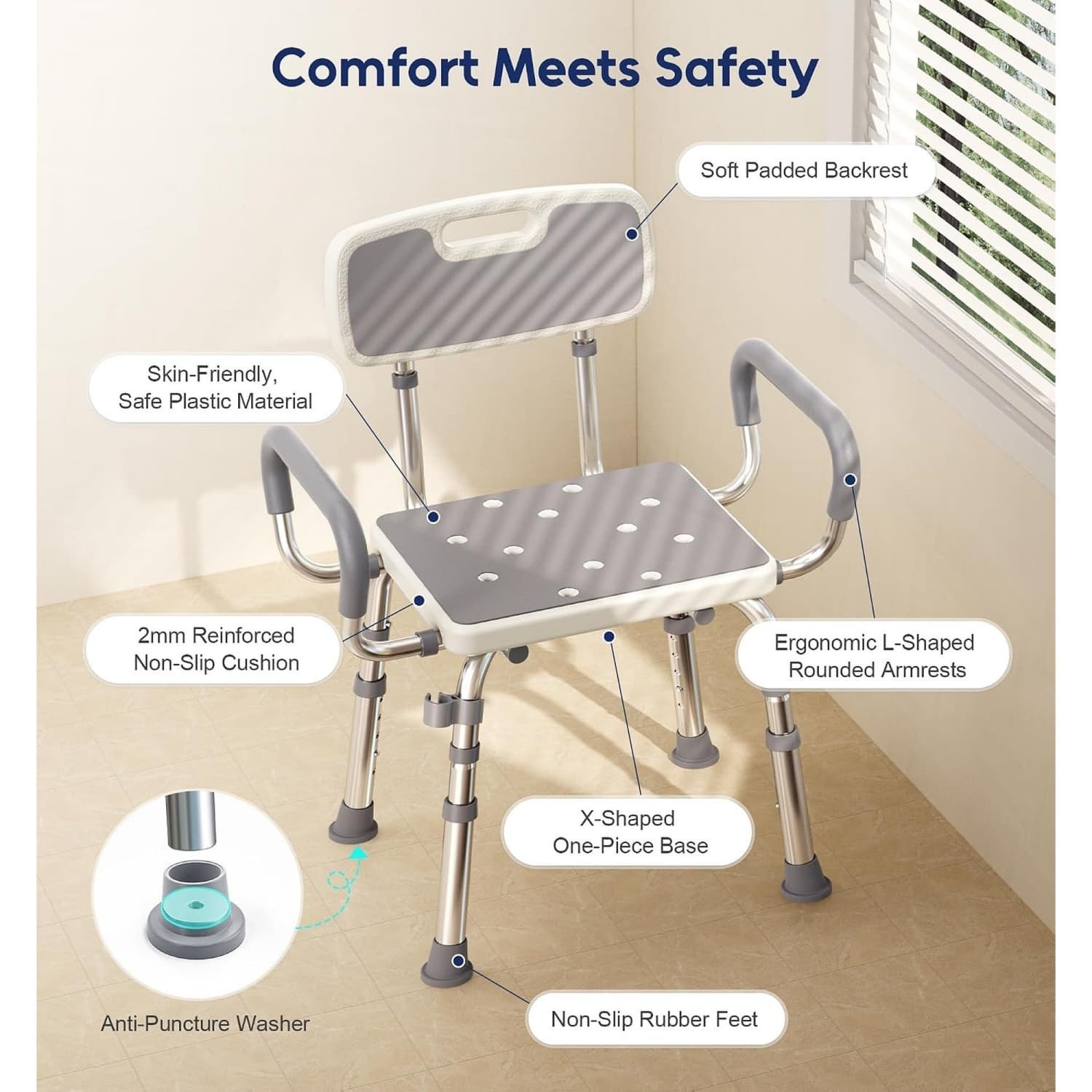 Angel Sar L2ZQYA617BSS05 Bath-Safety-Seats-Benches - View #6