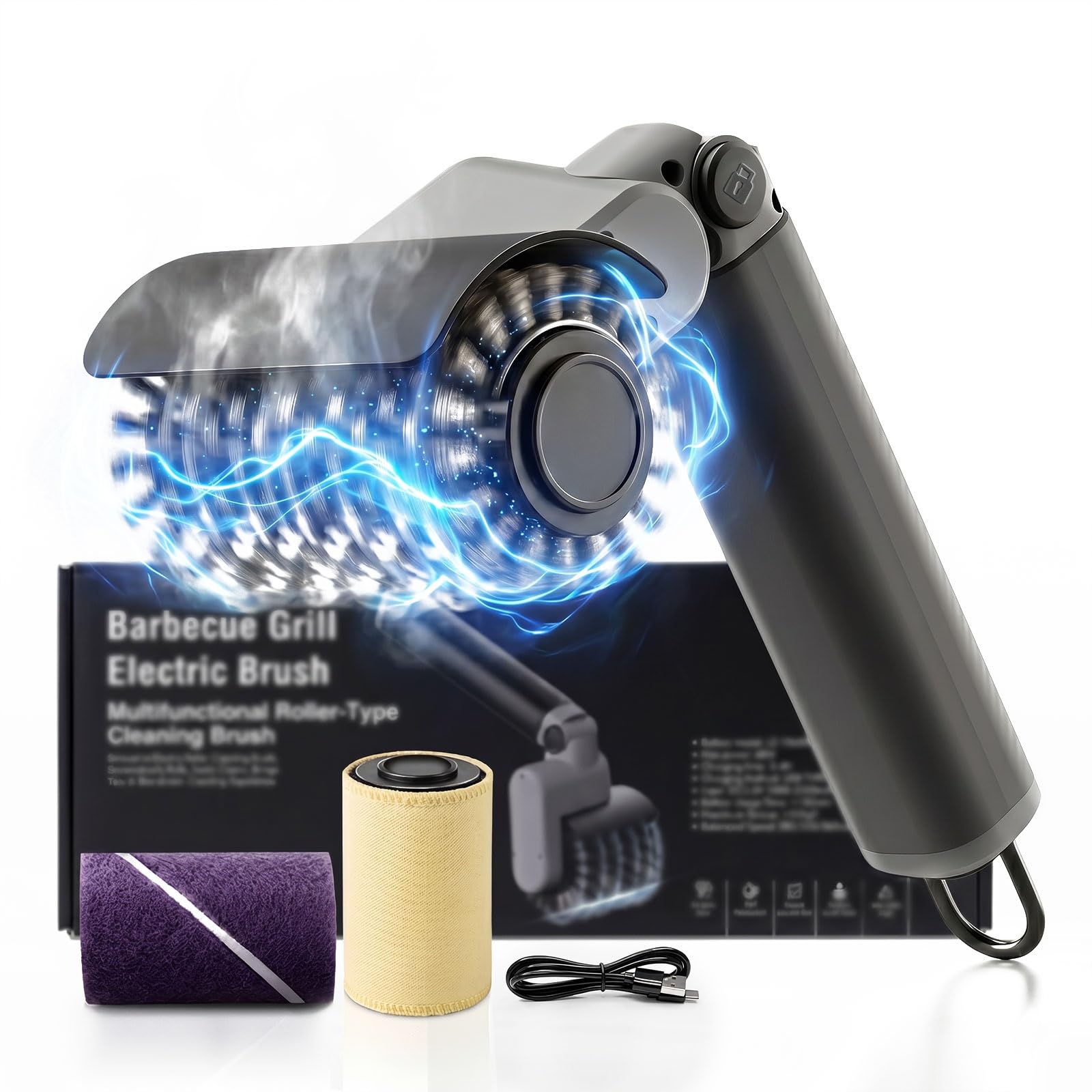 Afoxsos - Electric Grill Brush for Effortless Post BBQ Cleaning Suitable for Home Patio Camping ...