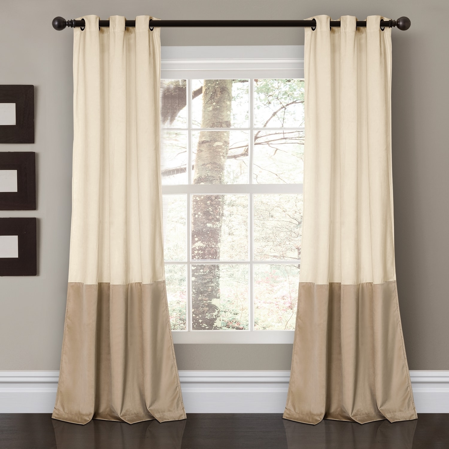Lush Decor 16T001939 84-Inches Ivory Light filtering Grommet Curtain panel pair
