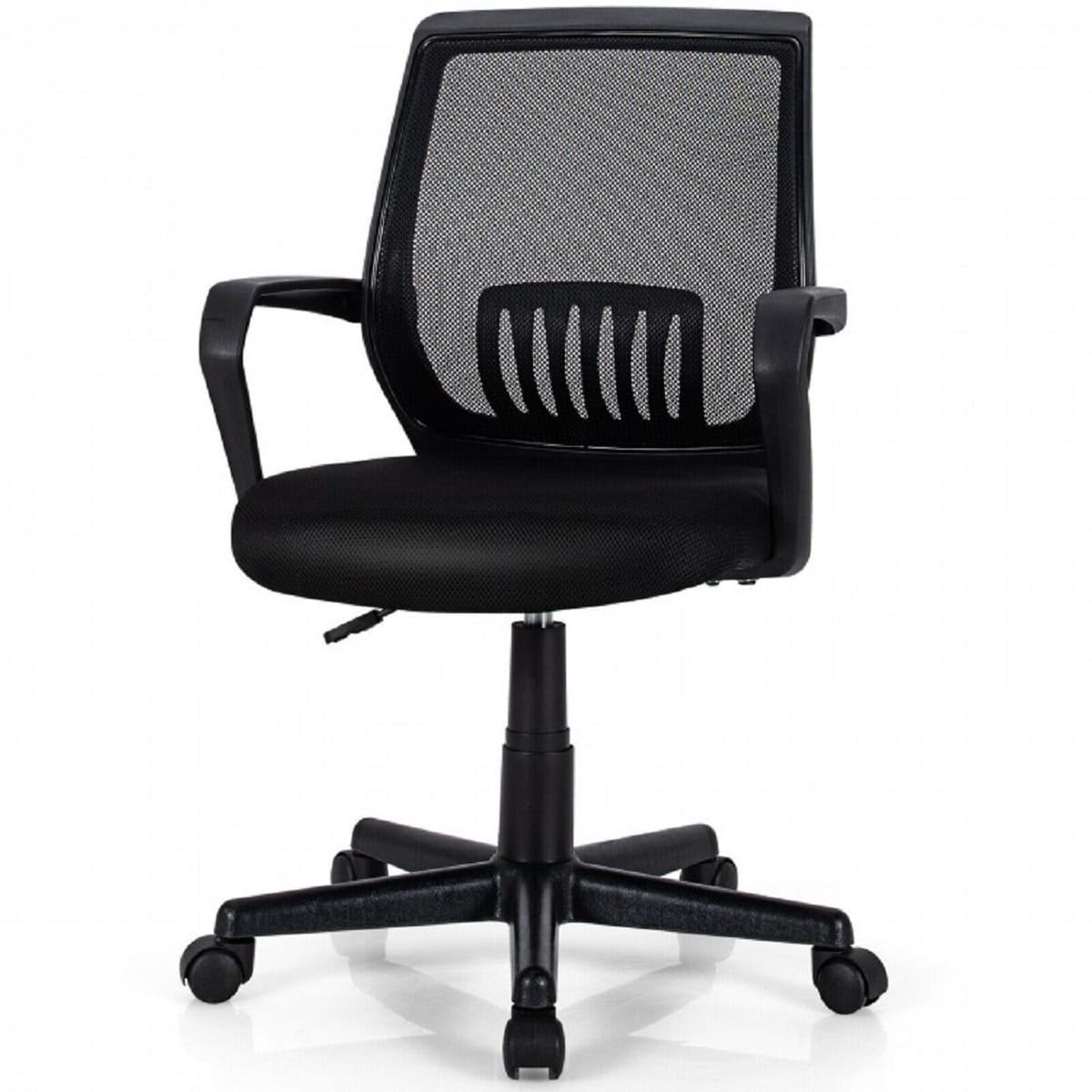WELLFOR HWY-HW63005 Black Contemporary Ergonomic Adjustable Height Swivel Mesh Executive Chair