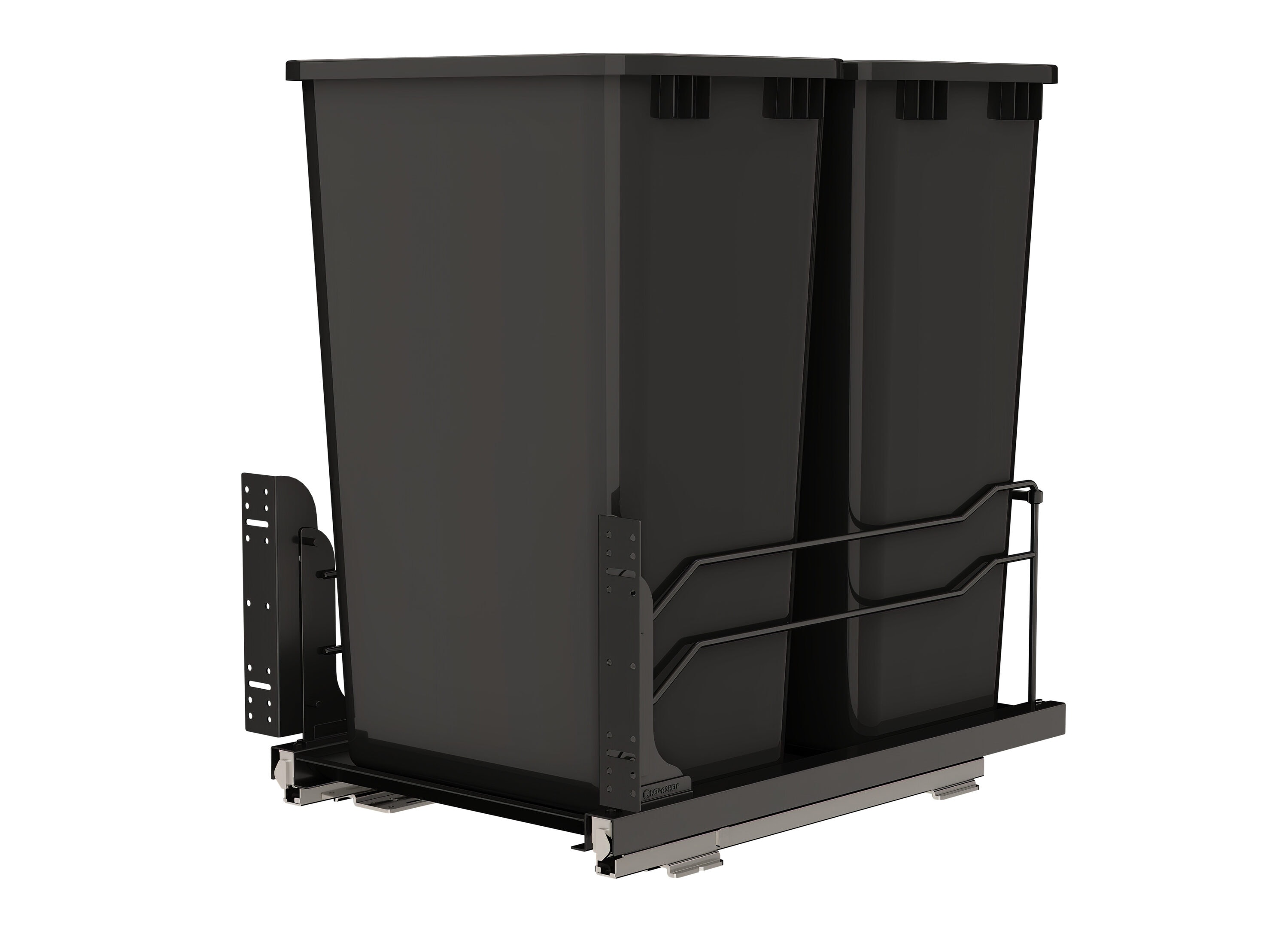 Rev-A-Shelf Double Pullout Kitchen Trash Can 50 qt. Soft-Close 53WC-2150SCDM-218 #53WC-2150SCDM-218