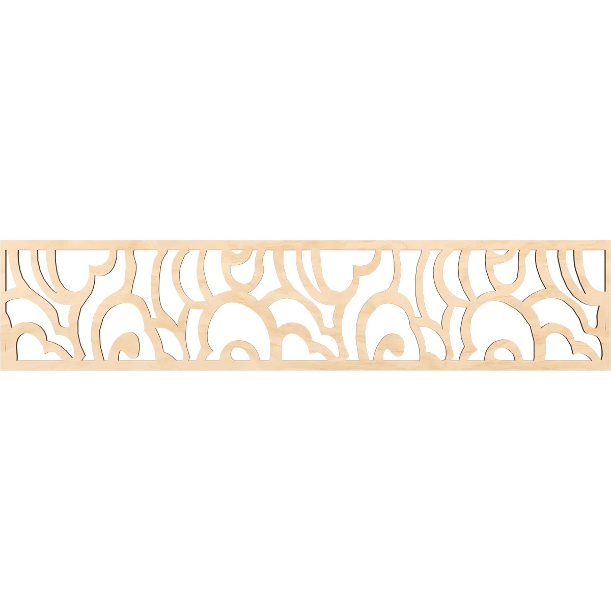 Ekena Millwork MLDA10X46SPFBI Springfield Fretwork Flat Trim 10-in x 3.9-ft Birch Brown Unfinished 2156156 Pierced Wall Panel Moulding