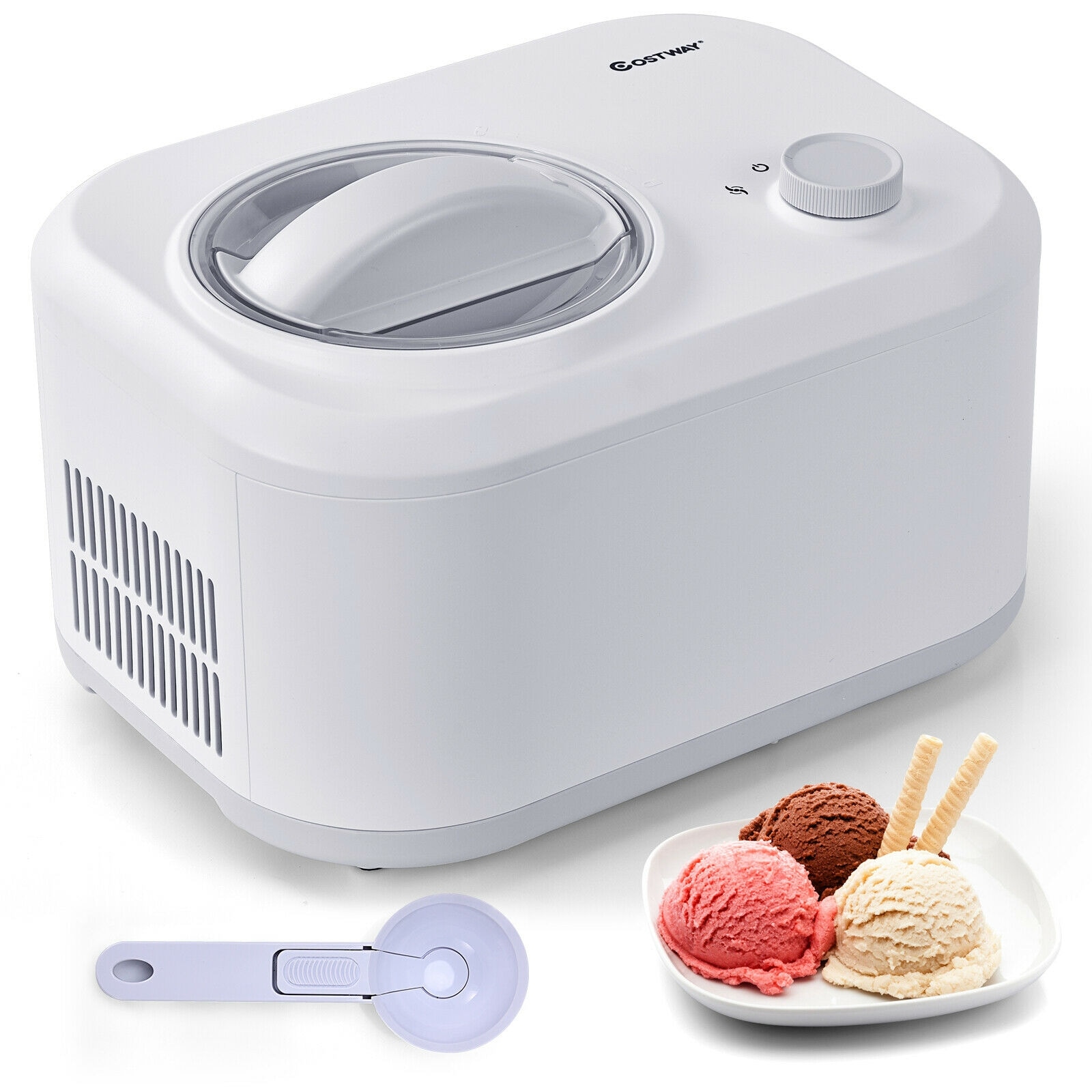 CASAINC 1.1 Ice Cream Maker Automatic Frozen Dessert Machine with Spoon,Green in the Ice Cream department at Lowes.com