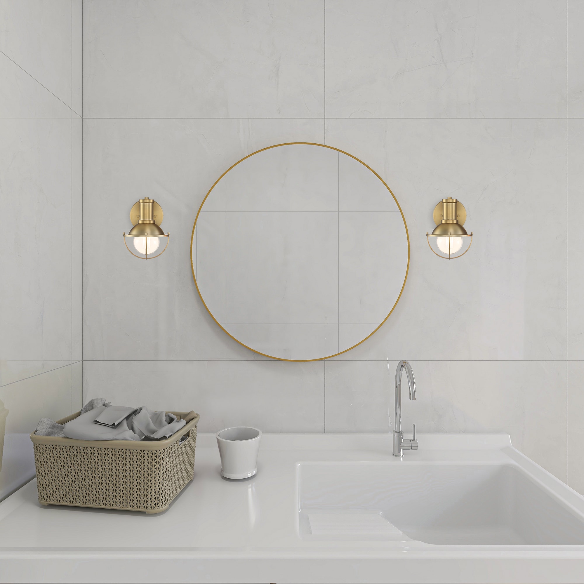 Designers Fountain D243M-1B-BG Dalton 7-in W 1 -Light Brushed Gold Wall Sconce