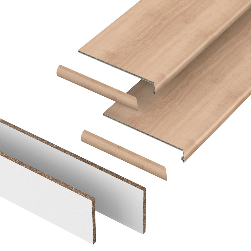 Pergo VTDKS-PR033 StairCraft (2-pack tread and riser kit) 48-in x 12.2-in x 1.73-in Lisbon Vinyl Reversible return Bullnose Stair Tread