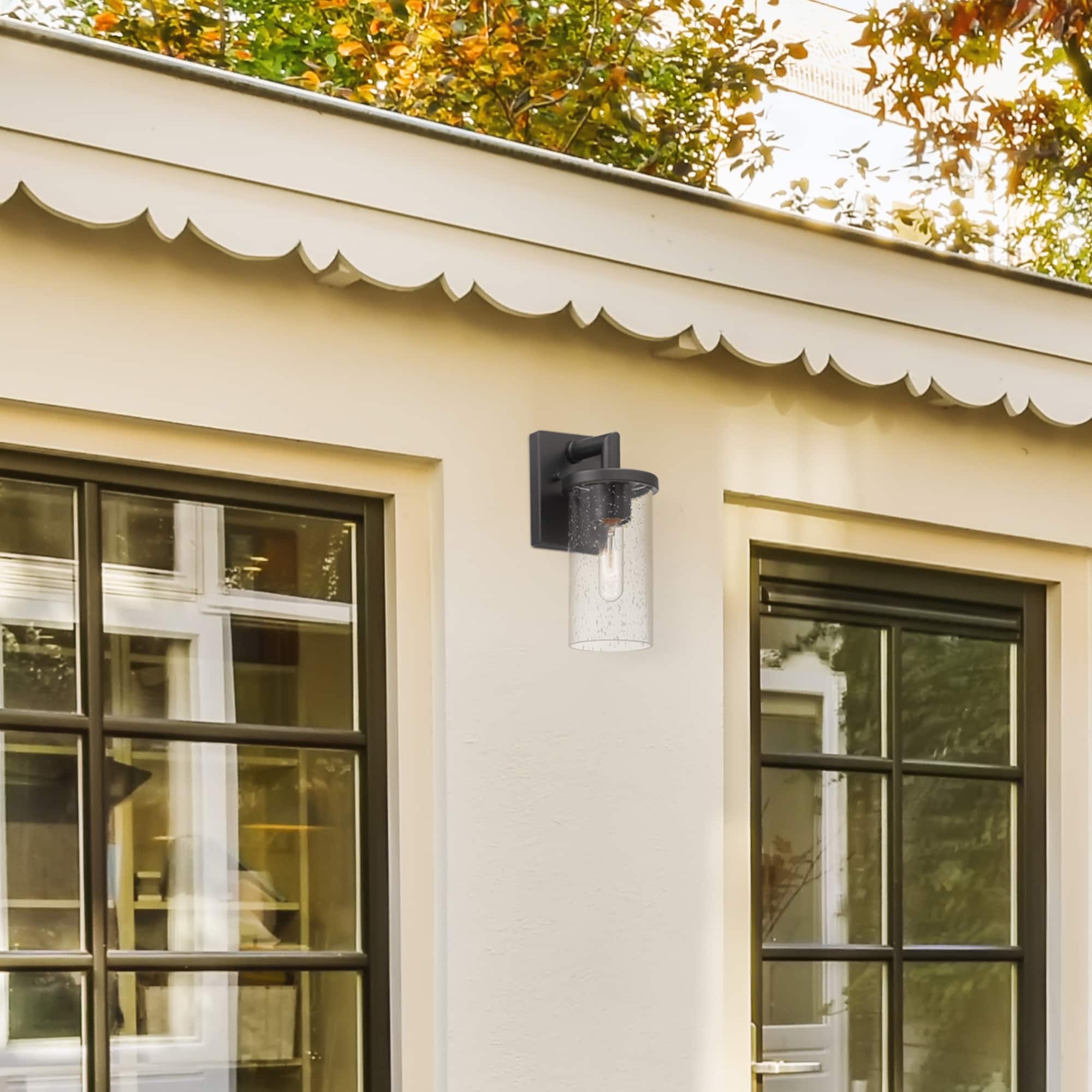 Otto Matte Black Transitional Outdoor Wall Lantern