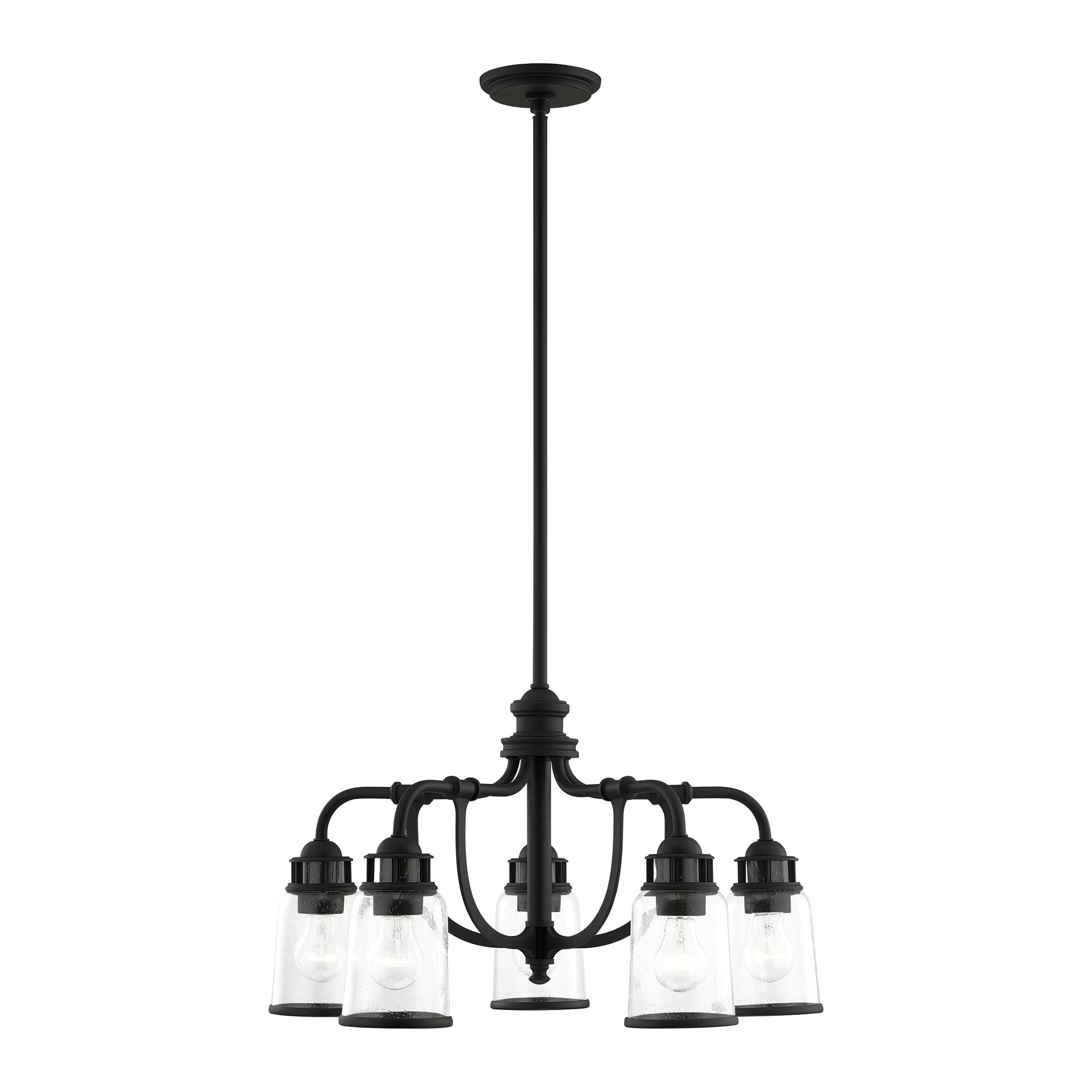 Livex Lighting 40025-04 Lawrenceville 5 -Light Matte Black Traditional For Use in Bathrooms, Bedrooms, Dining Rooms, Foyers, Kitchens, Living Rooms Chandelier
