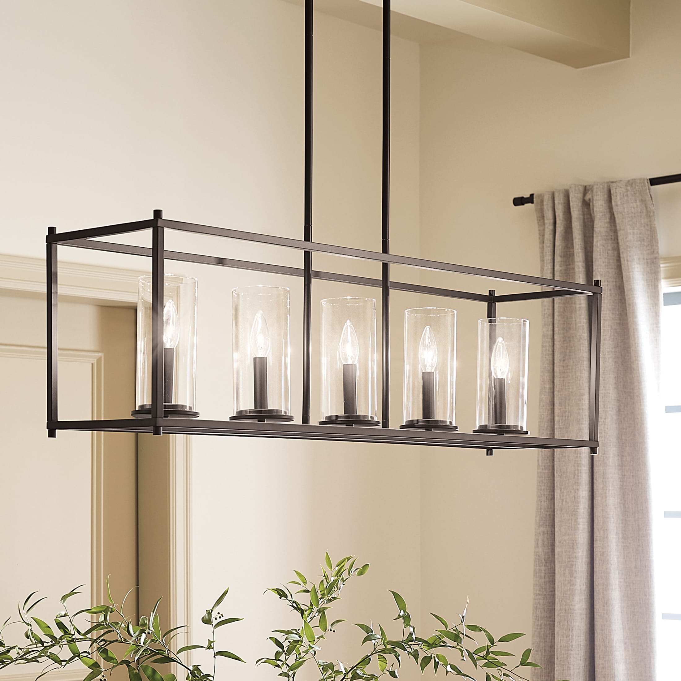 Kichler Crosby 5 -Light Bronze Clear glass Metal Chandelier