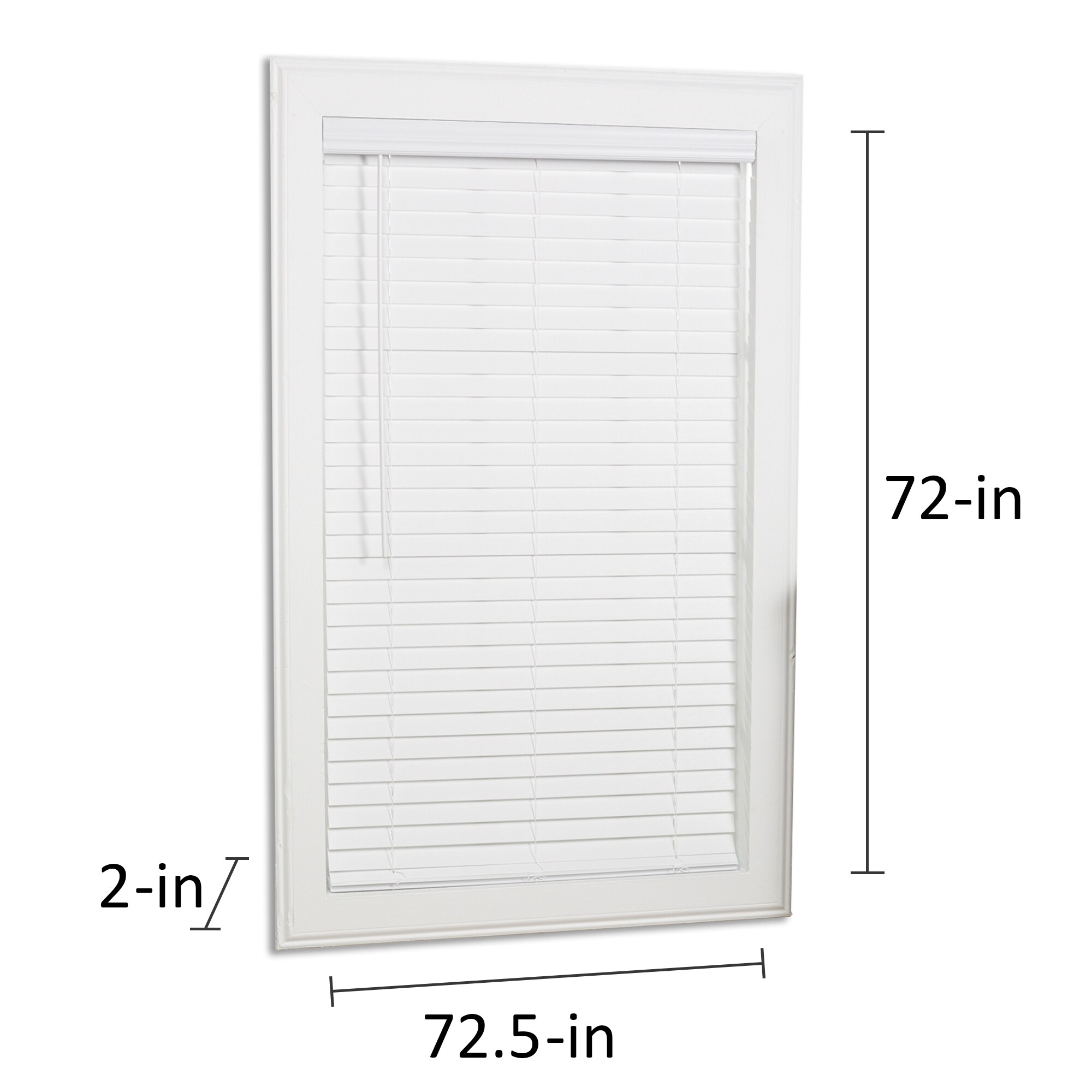 Allen + Roth Cordless Faux Wood 2-in Slat Width 72.5-in X 72-in ...