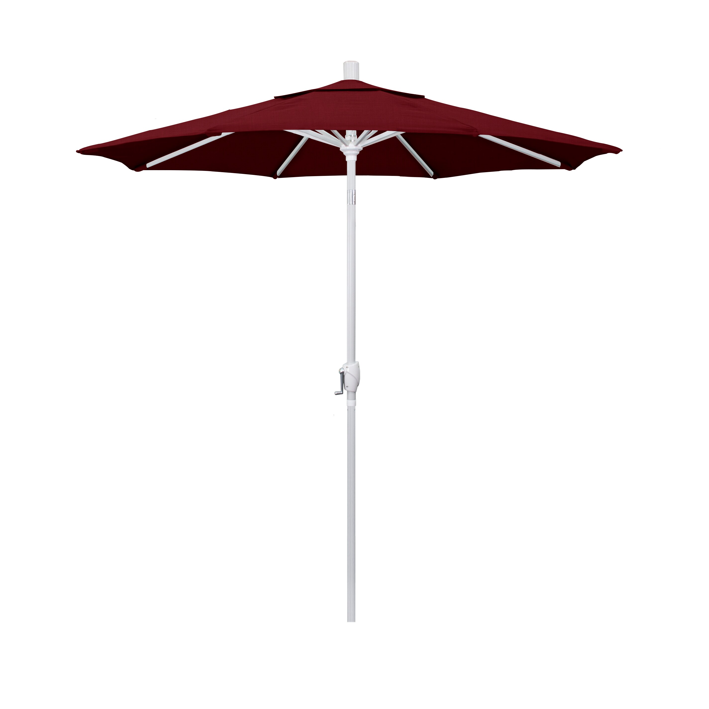 California Umbrella 7.5-ft Aluminum Red Push-button Tilt Market Patio ...