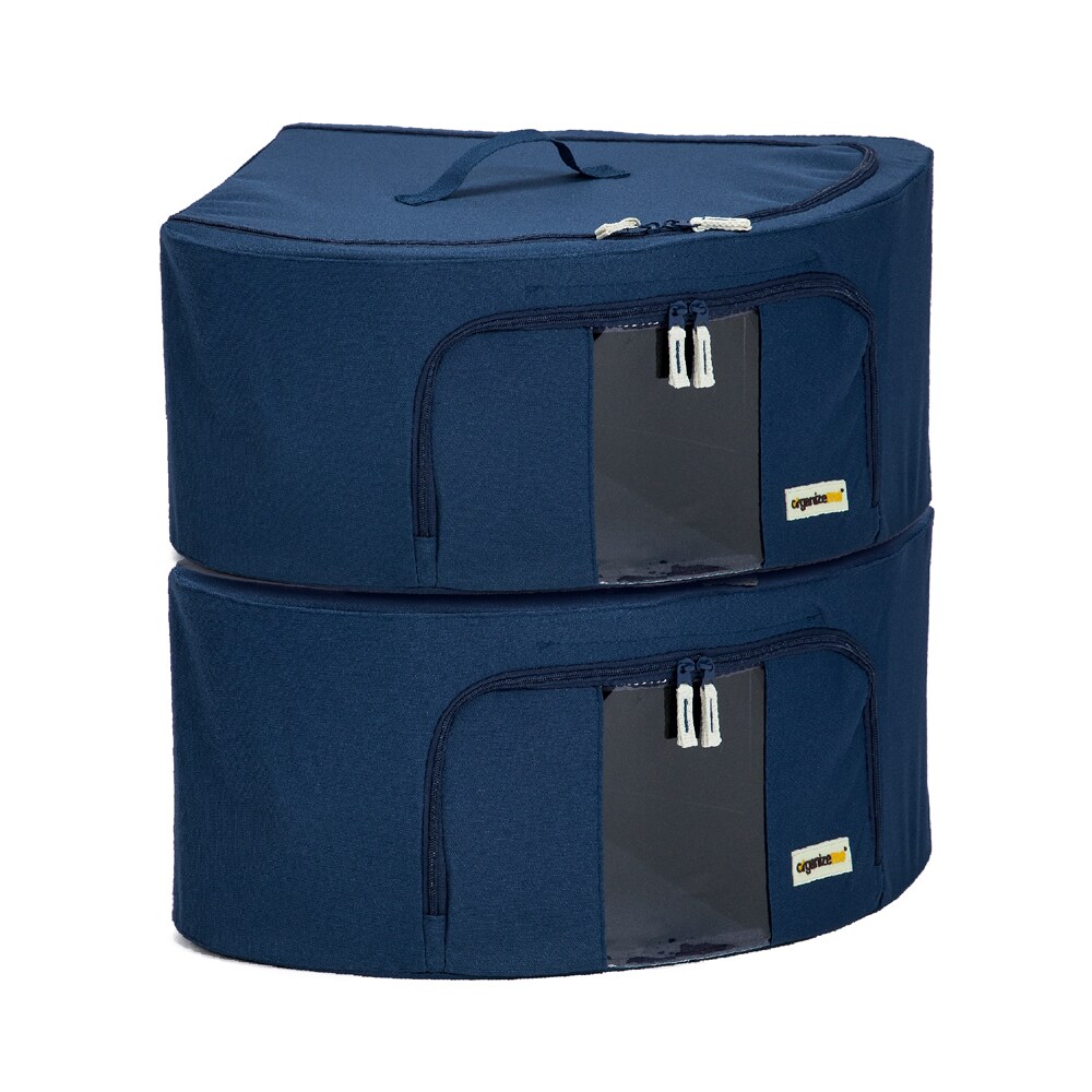 Organizeme OMCB294116 These storage boxes from OrganizeMe offer a smart and efficient solution to quickly organize and store your belongings. They're great for storing seasonal décor, clothes, bedding, throws, toys, crafts, and collectibles, and their clear panels allow you to see exactly what's inside for easy access. These stackable boxes are also pretty enough that they can be displayed on a dresser, bookshelf, or counter, and you can access the contents from the lid on top of the front panel; this lid drops down and is held in place with super-strong magnets.