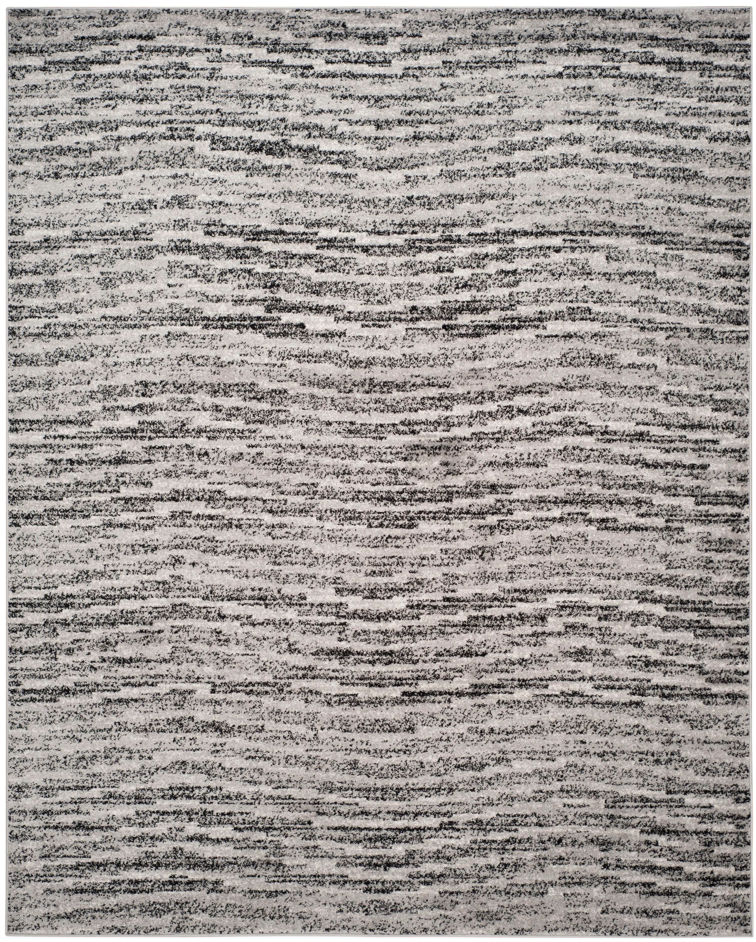Safavieh ADR117A-9 Adirondack Lorenzo 9 x 12 (ft) Loomed Polypropylene Black/Silver Rectangular Indoor Distressed/Overdyed Industrial Area rug