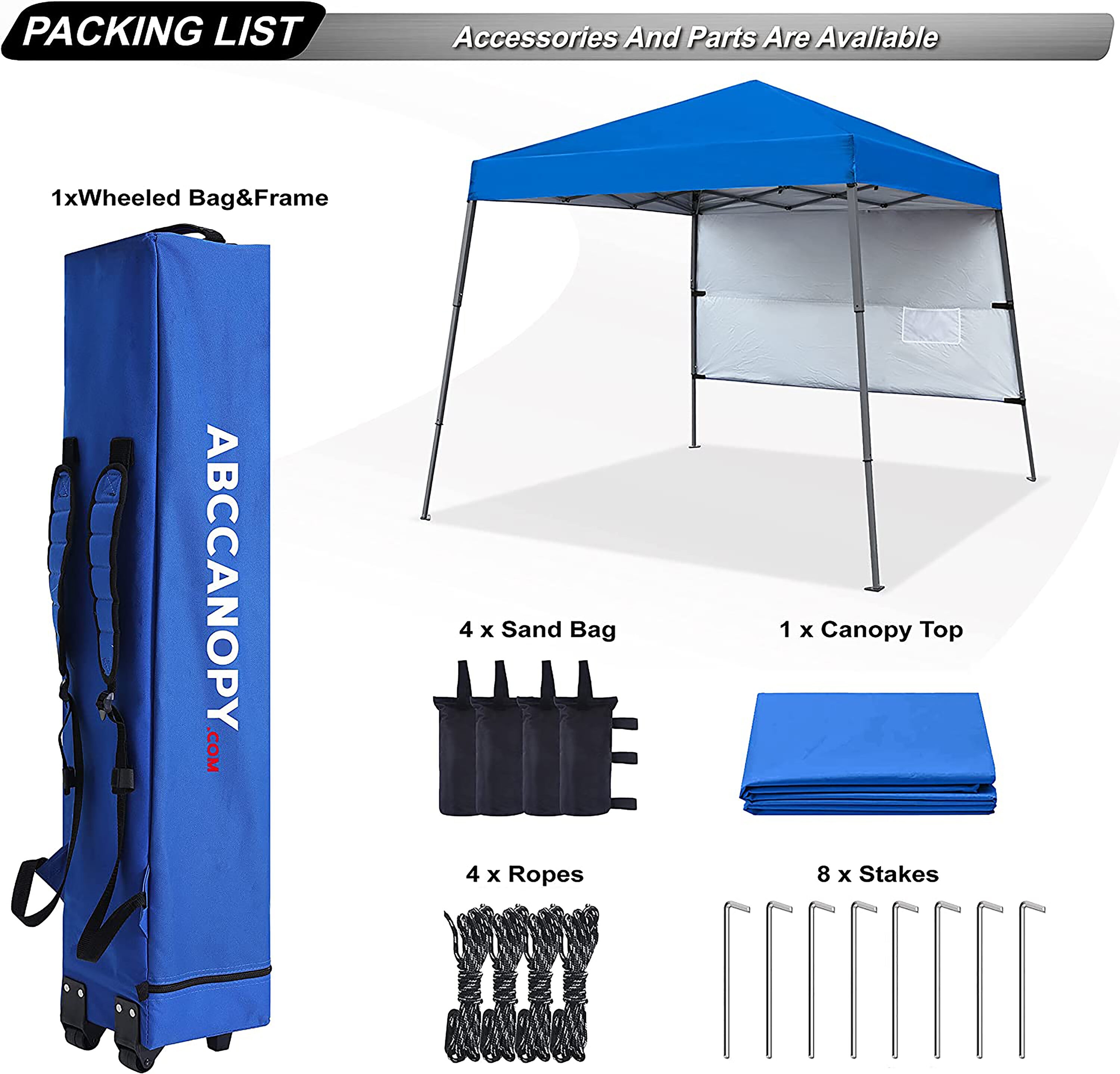 Abccanopy 8 ft x 8 ft square royal blue pop up canopy at lowes