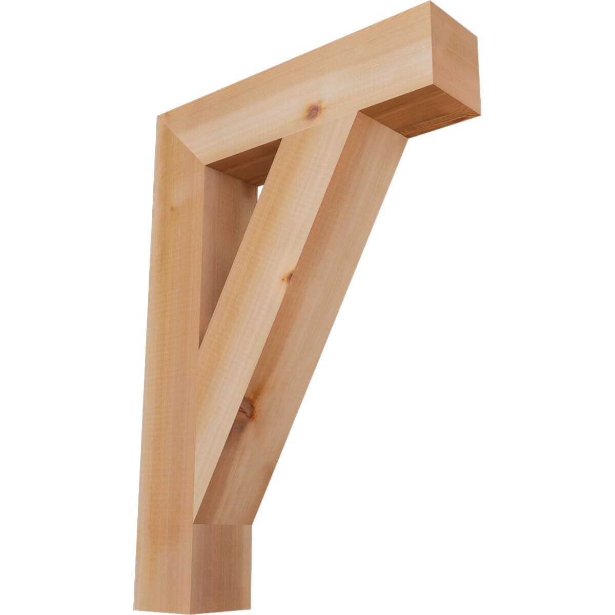 Ekena Millwork BKT04X18X26TRA05SWR Traditional block smooth 3-1/2-in x 18-in x 26-in Western red cedar Brown Wood Standard bracket