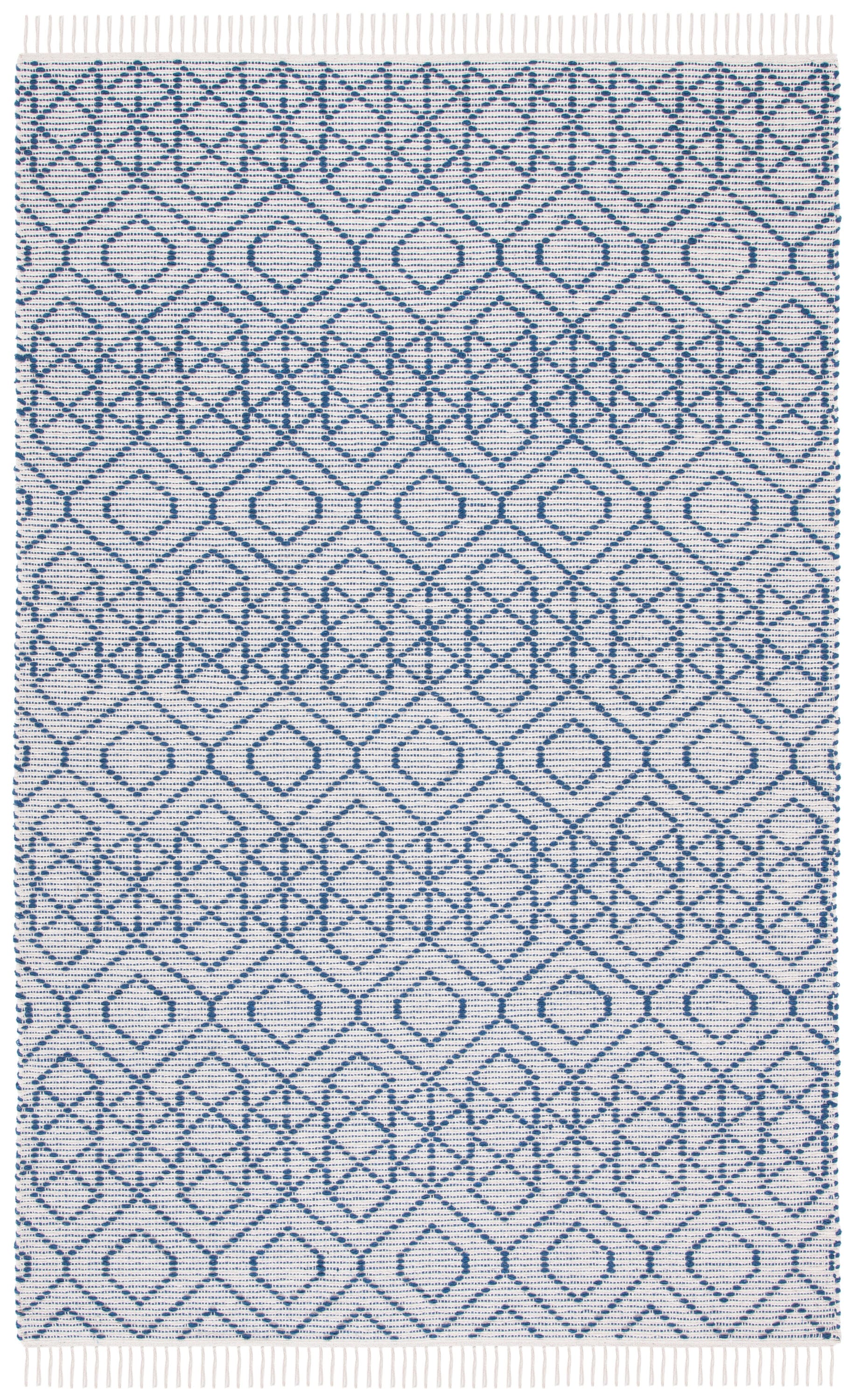 Safavieh MTK652N-6 Montauk Nelyana 6 x 9 (ft) Loomed Cotton Navy/Beige Rectangular Indoor Geometric Bohemian/Eclectic Area rug