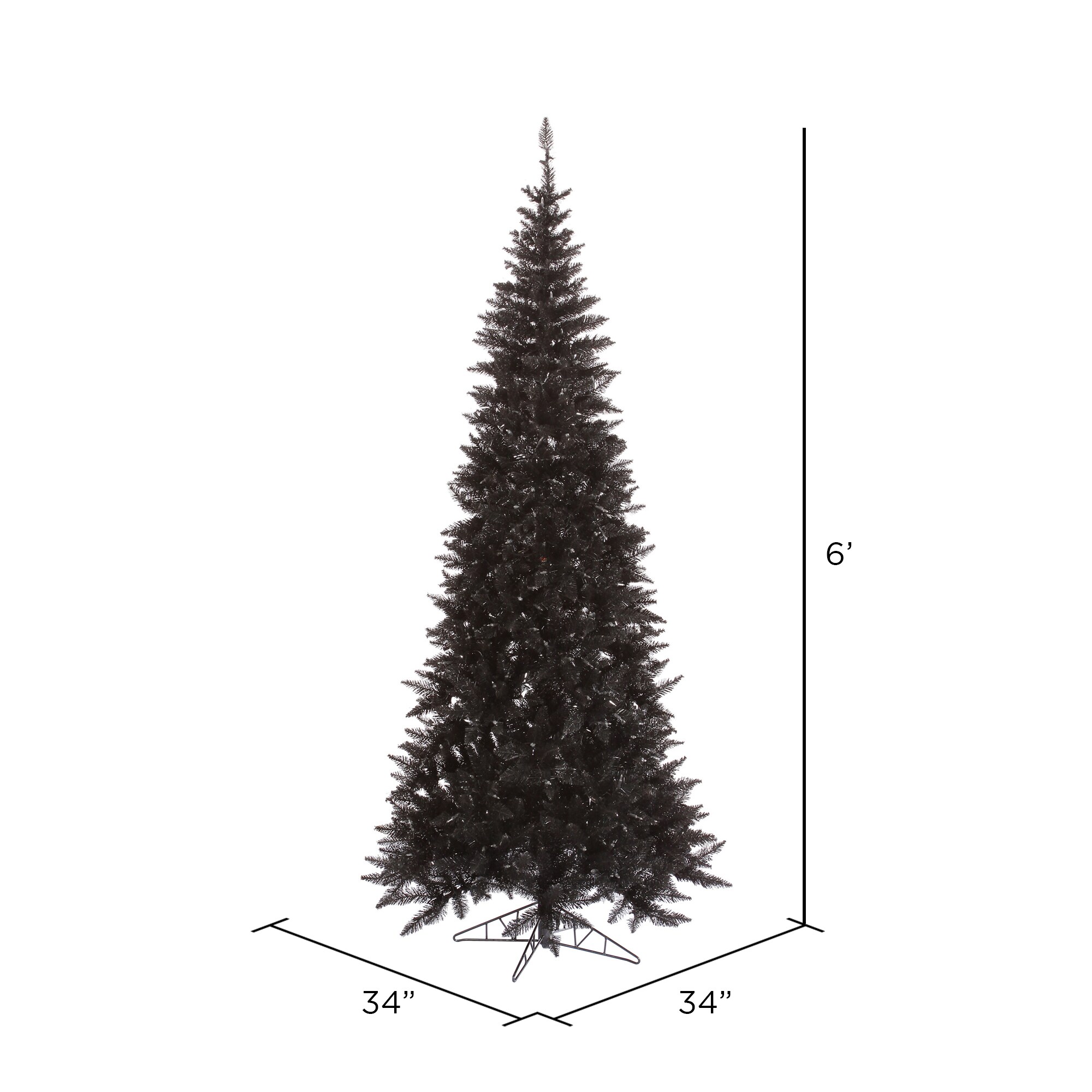 Vickerman 6.5ft Fir Slim Black Artificial Christmas Tree in the