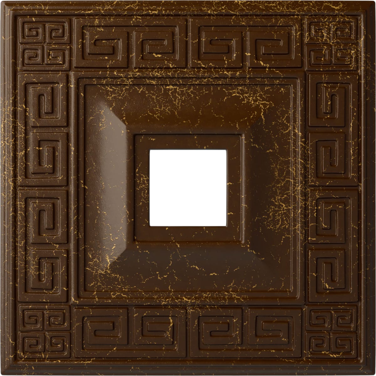 Ekena Millwork CM18ERRBC Eris 18-in W x 18-in L Painted Root Beer Crackle Polyurethane Whole Ceiling Medallion